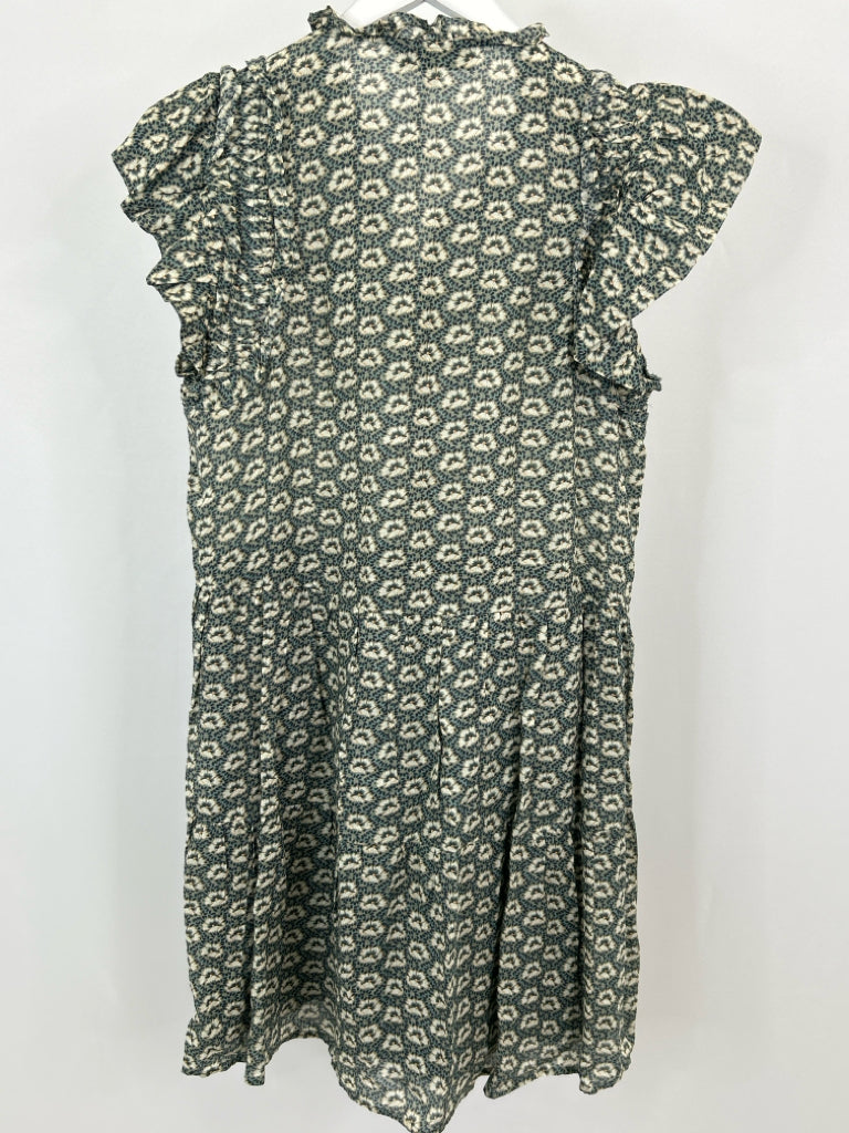 SEA Size L Green Floral Women's Dress