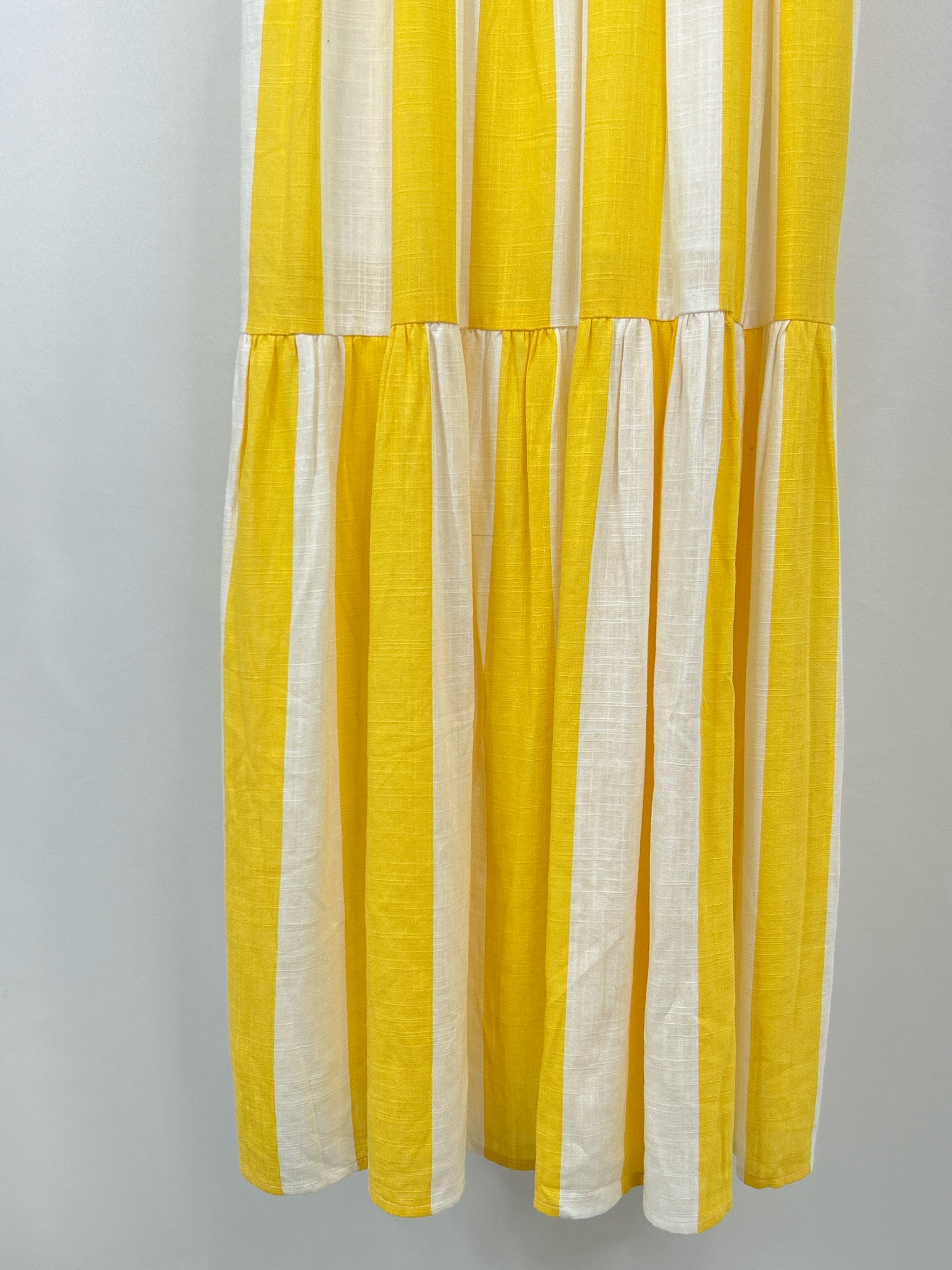 ANN TAYLOR Size 2P Yellow and White Women's Dress