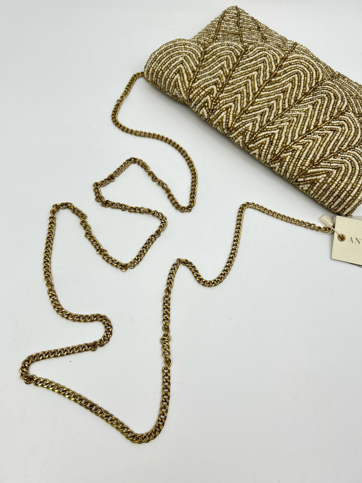 ANTIK KRAFT Gold and White Women Purse