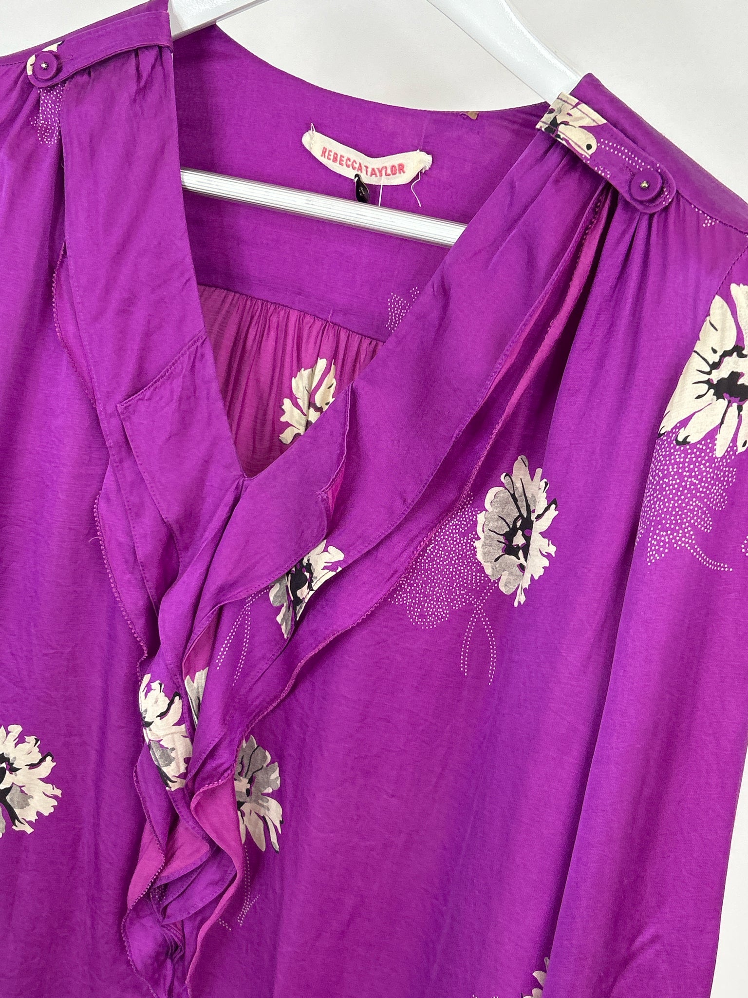REBECCA TAYLOR Size 8 MAGENTA Women Top
