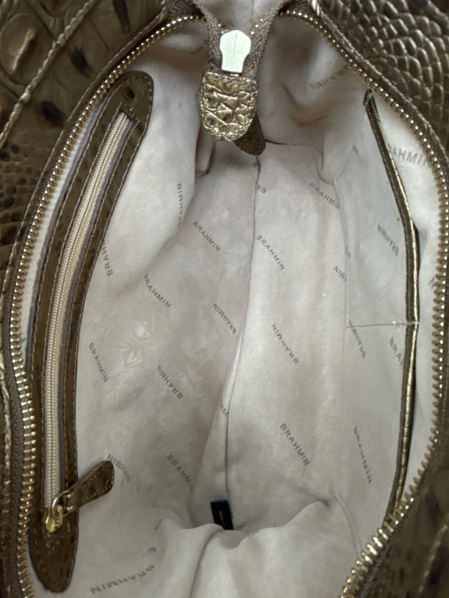 BRAHMIN gold metallic Women Purse