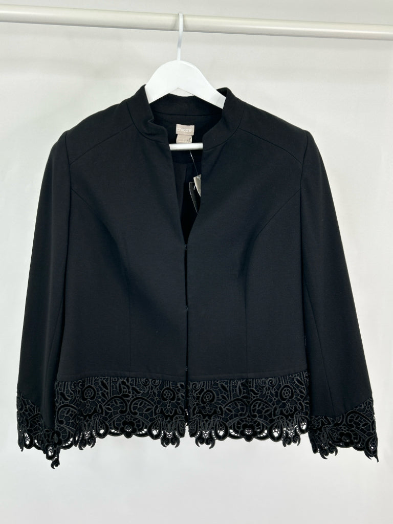 CHICO'S Women Size 8/10 Black Jacket