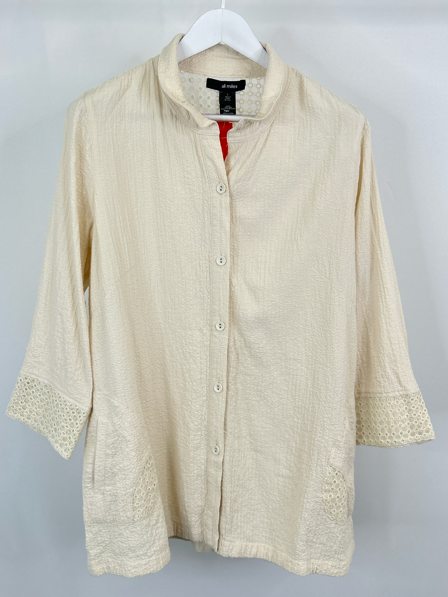 Ali Miles Size L Cream Women Jacket