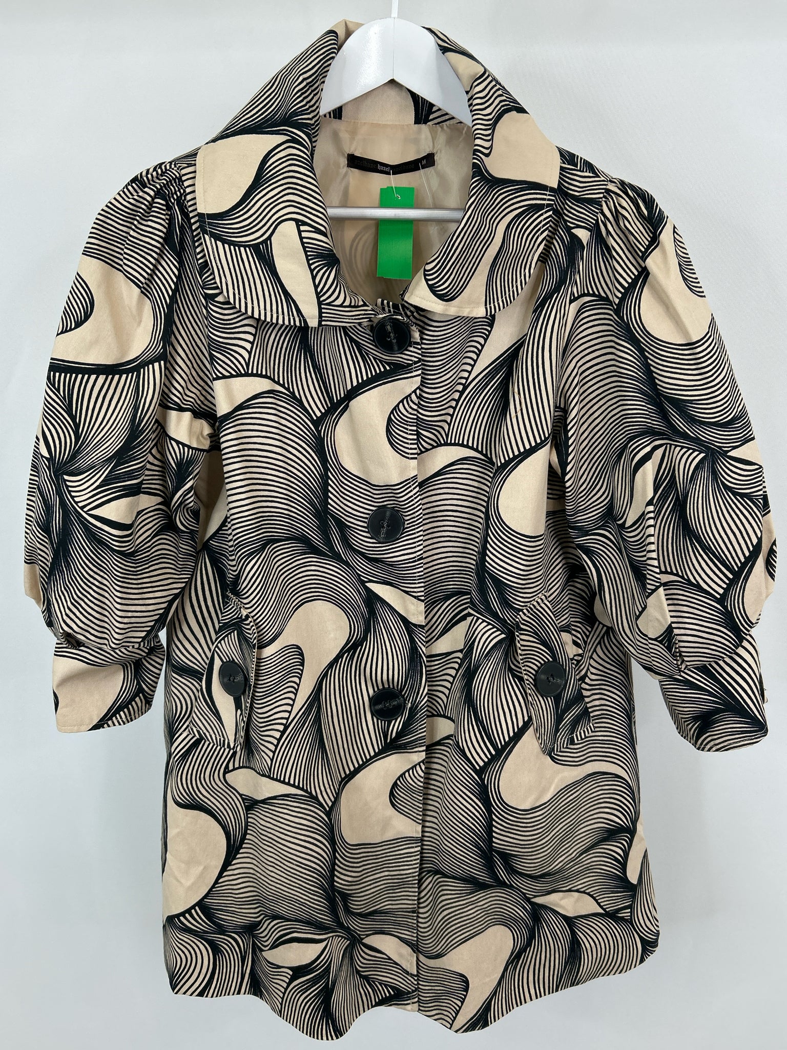 HAZEL Size M Black & Beige Women Coat