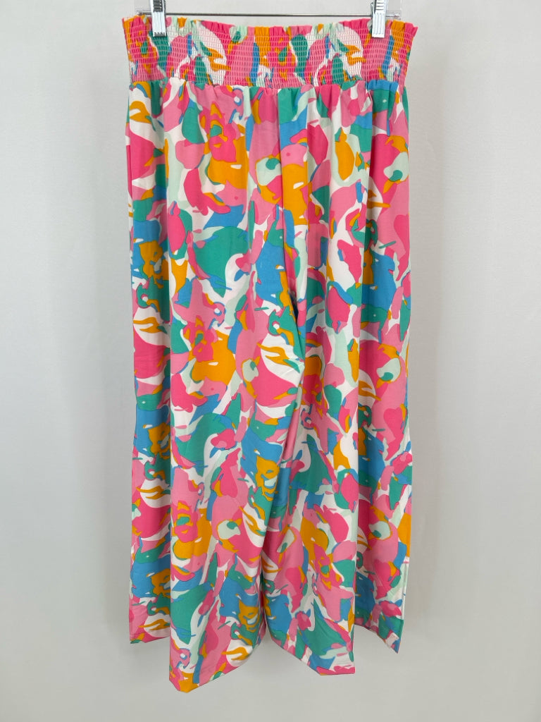 MICHELLE MCDOWELL Size XL Pink Print Women's Pants