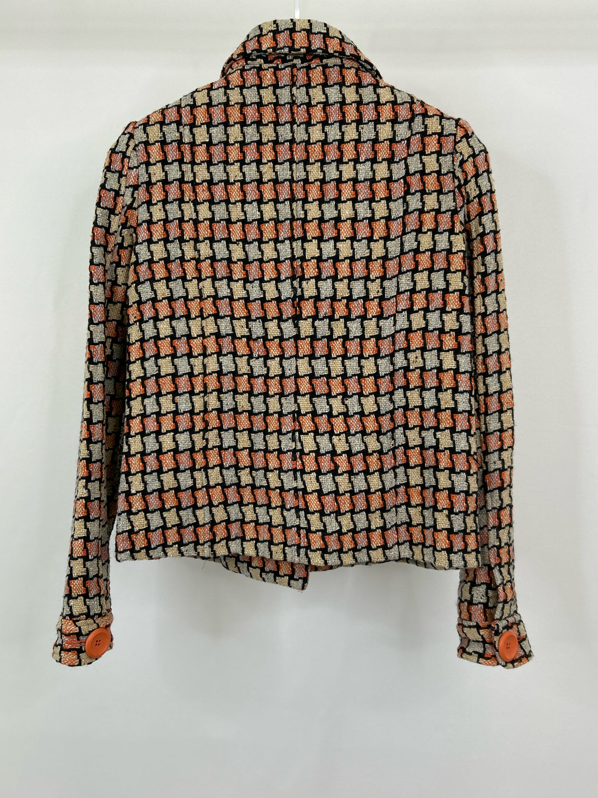 VERTIGO PARIS Size M ORANGE AND CREAM Women Jacket