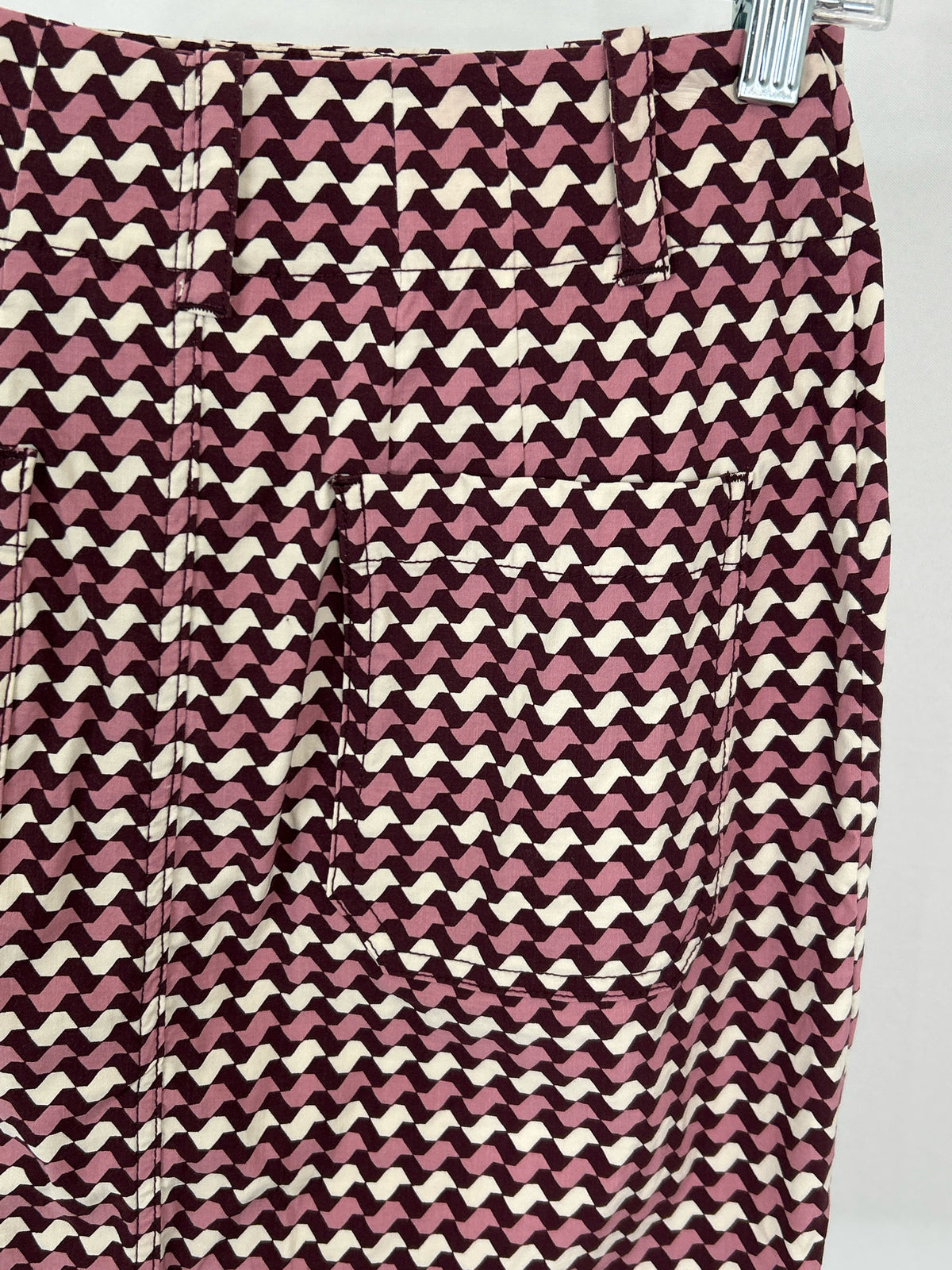 MAEVE Size XS Burgundy Print Women Skirt