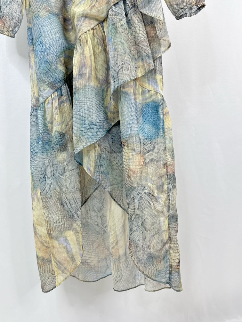 STEVE MADDEN Size 6 BLUE AND YELLOW Women Dress
