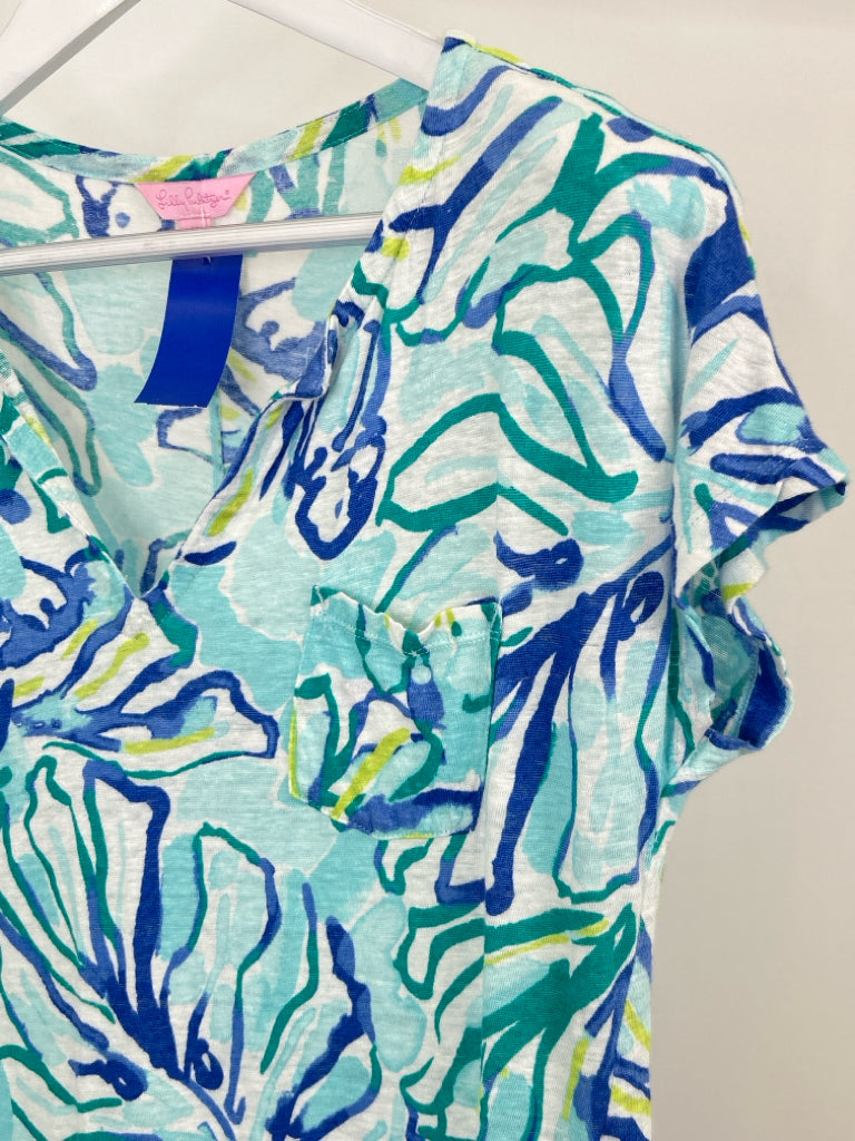 LILLY PULITZER Size M TEAL AND BLUE Women's Dress