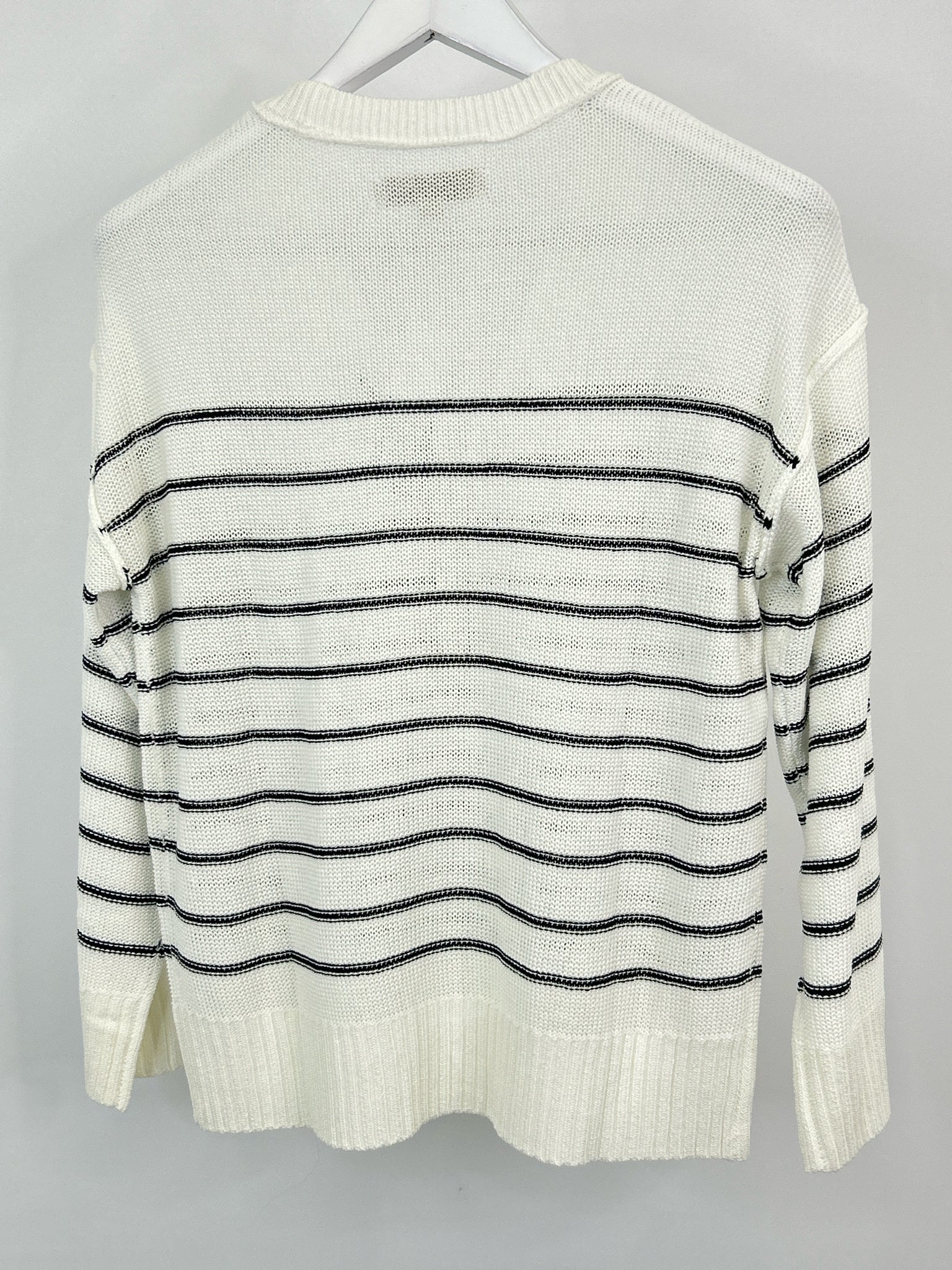 LOFT Size S White Striped Women Sweater NWT