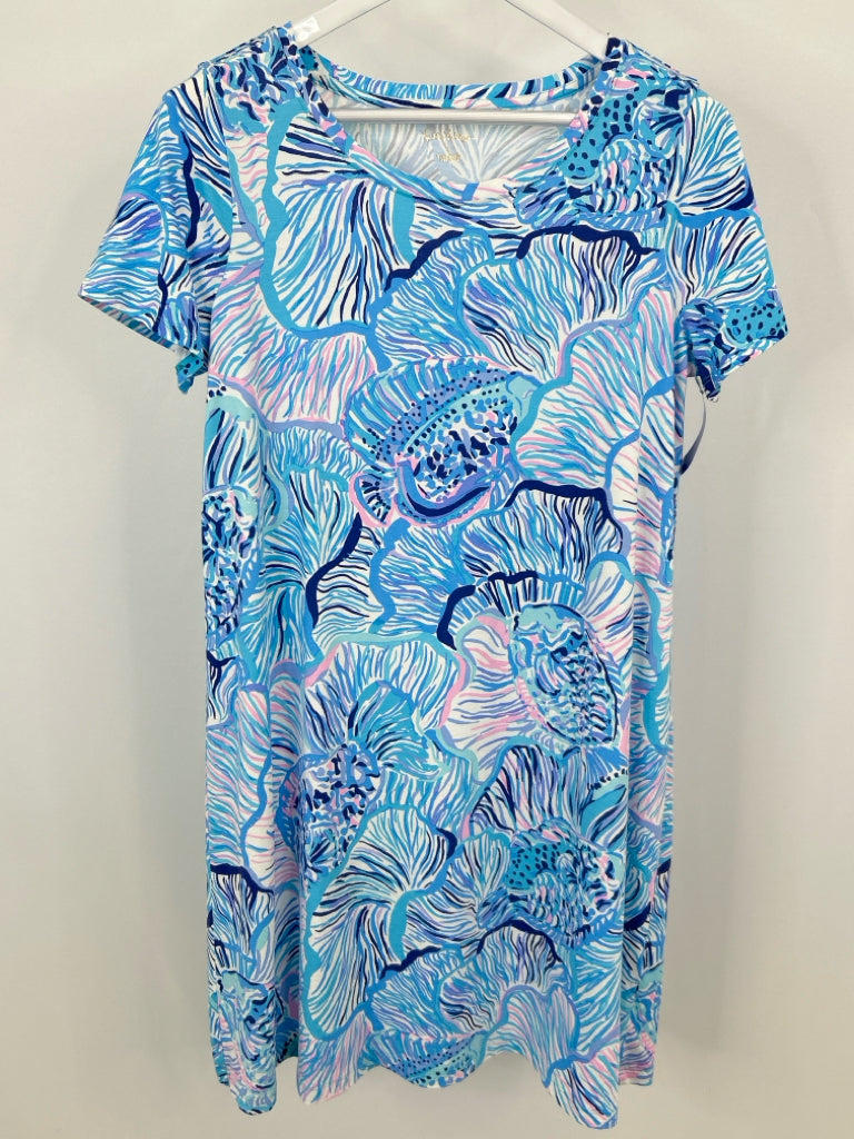 LILLY PULITZER Size L Blue Print Women's Dress