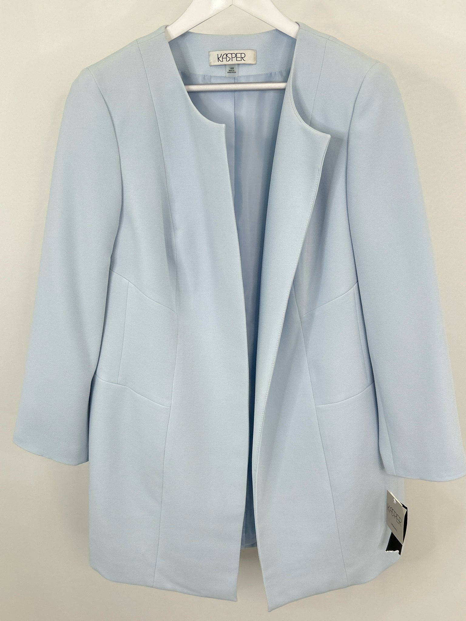 KASPER Size 14W Light Blue Women Jacket NWT