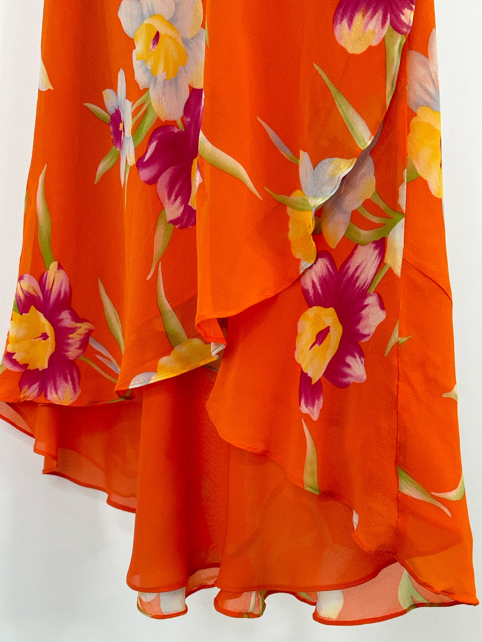 Lauren Ralph Lauren Size 10P Orange Print Women Skirt