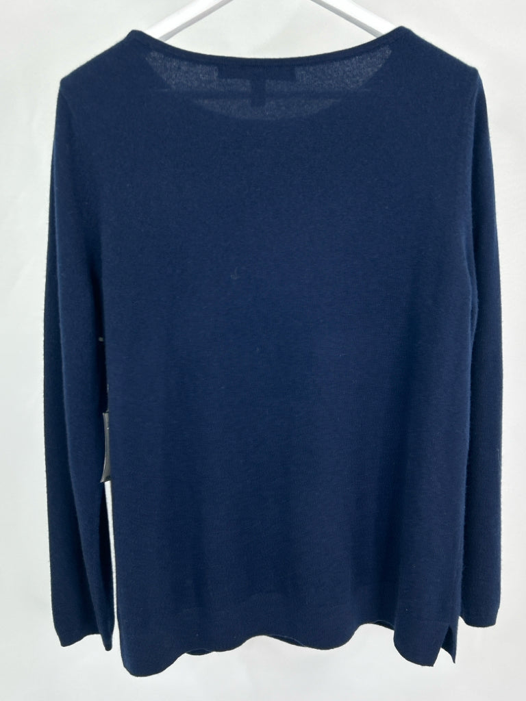 NORDSTROM Women Size XL Navy Cashmere Sweater NWT