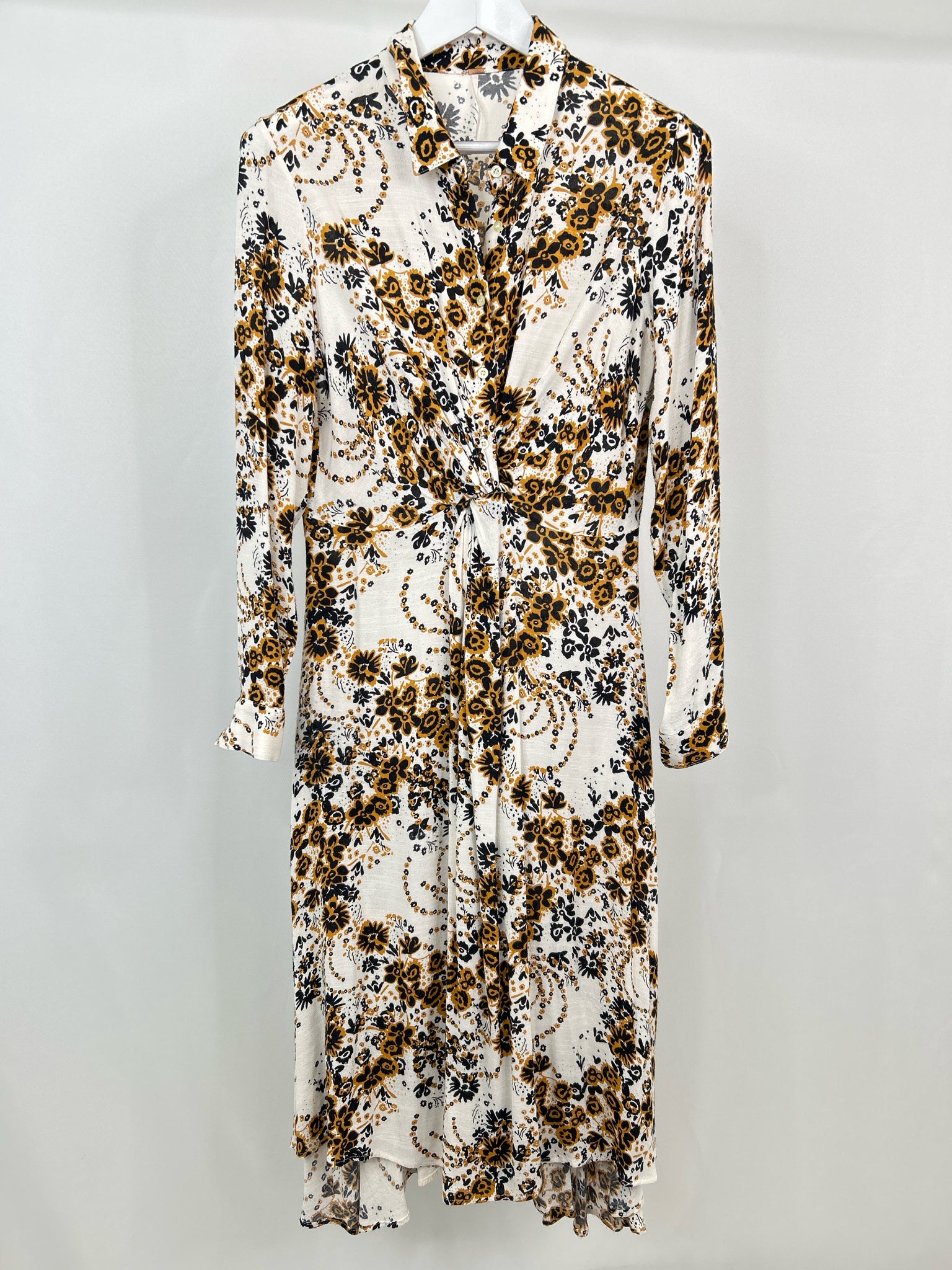 FREE PEOPLE Size 8 White Floral Women Dress