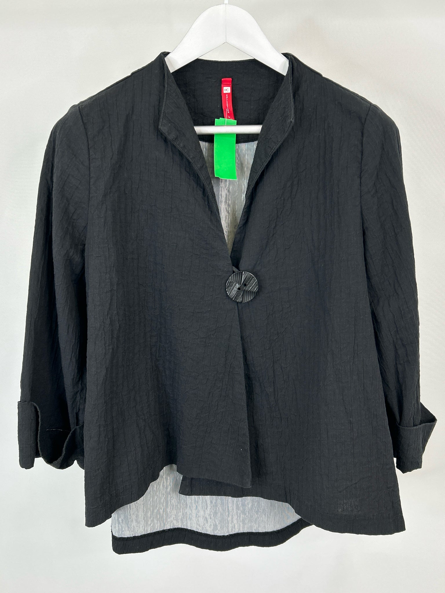IC COLLECTION Size L Black Women Jacket