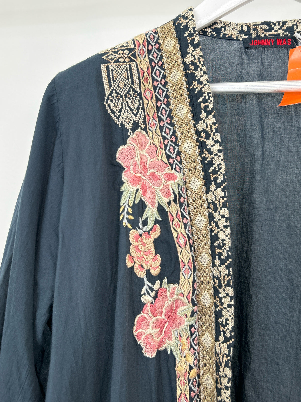 JOHNNY WAS Size L Blue floral Women Kimono