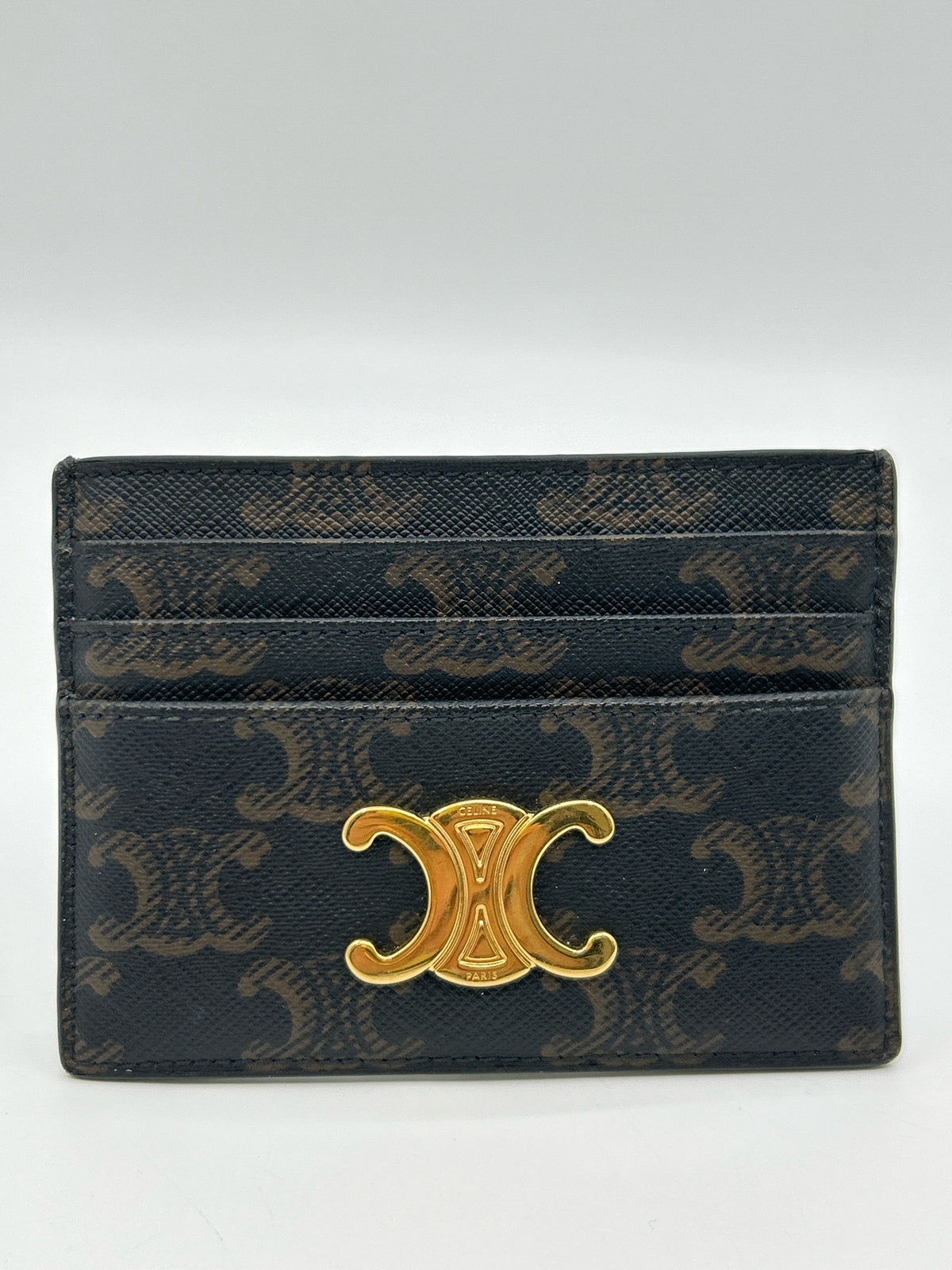 CELINE Brown Print Card Holder