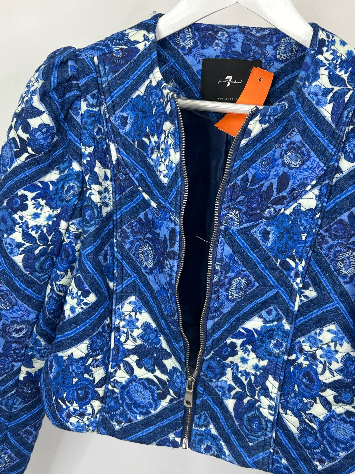 7 FOR ALL MANKIND Size S BLUE & WHITE Women Jacket