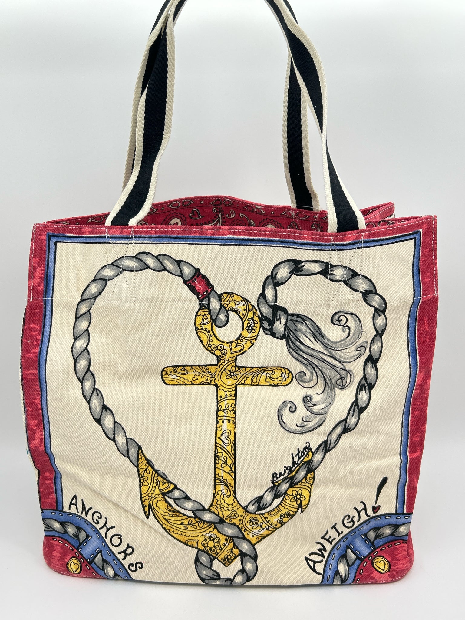 BRIGHTON NWT CREAM AND RED Women Tote