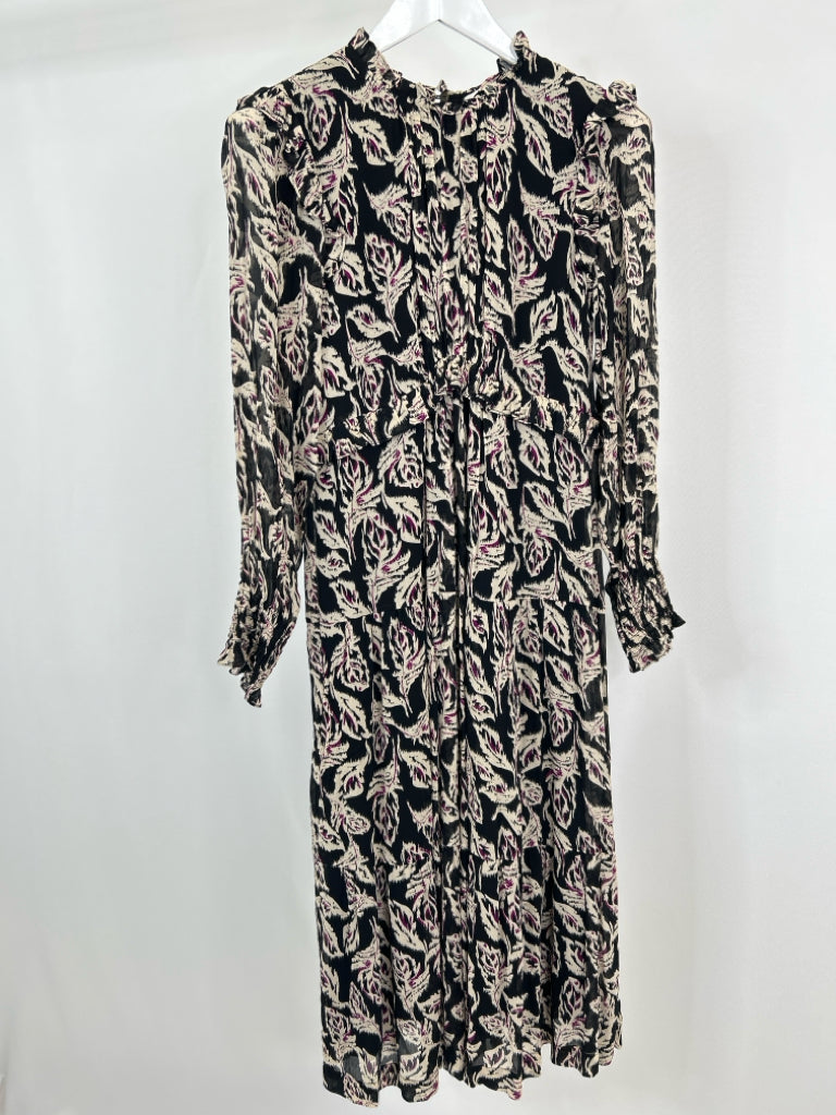 ba&sh Size S Black Print Women's Dress