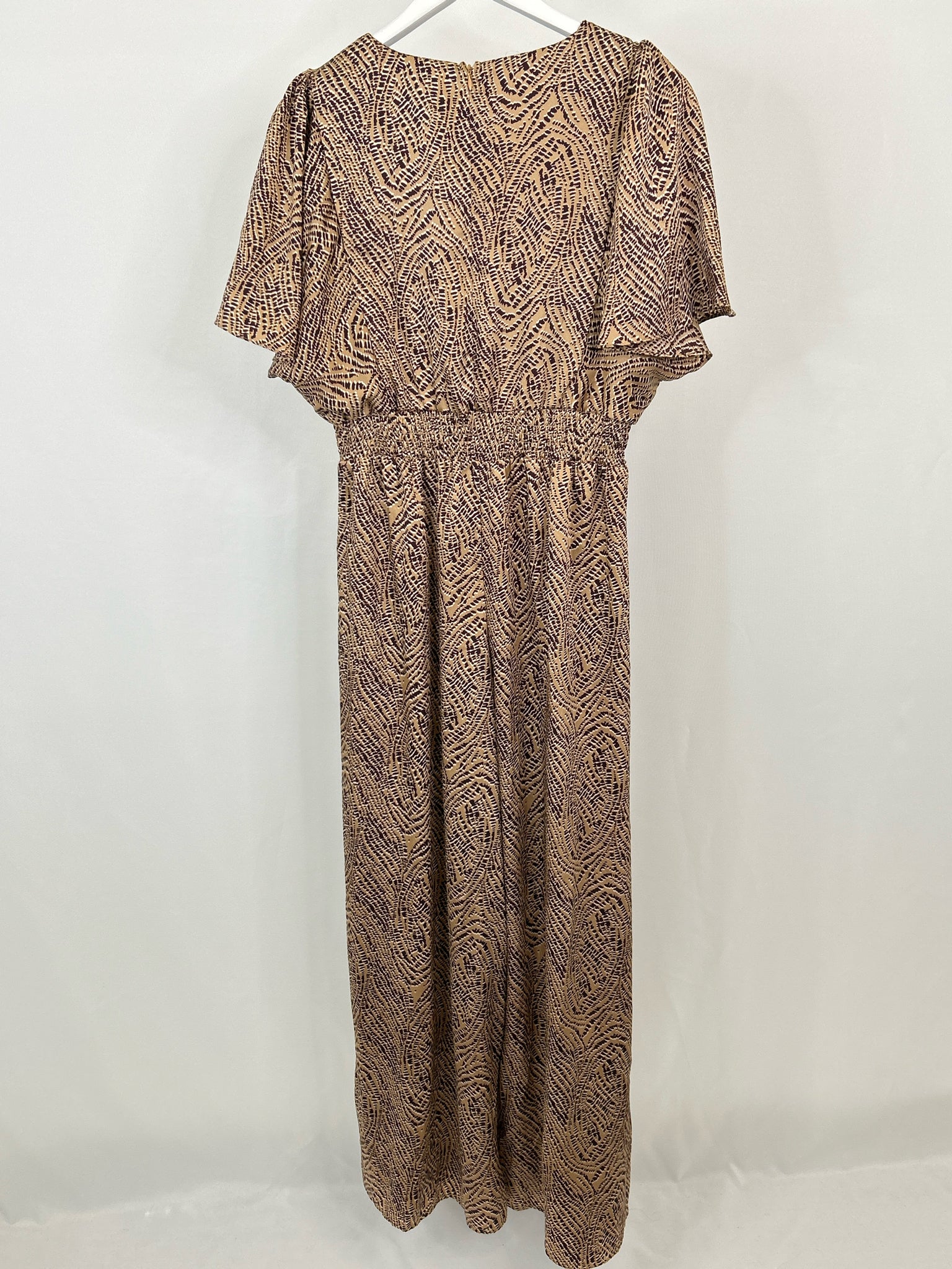 SHE + SKY Size L Brown Print Women's Jumpsuit NWT