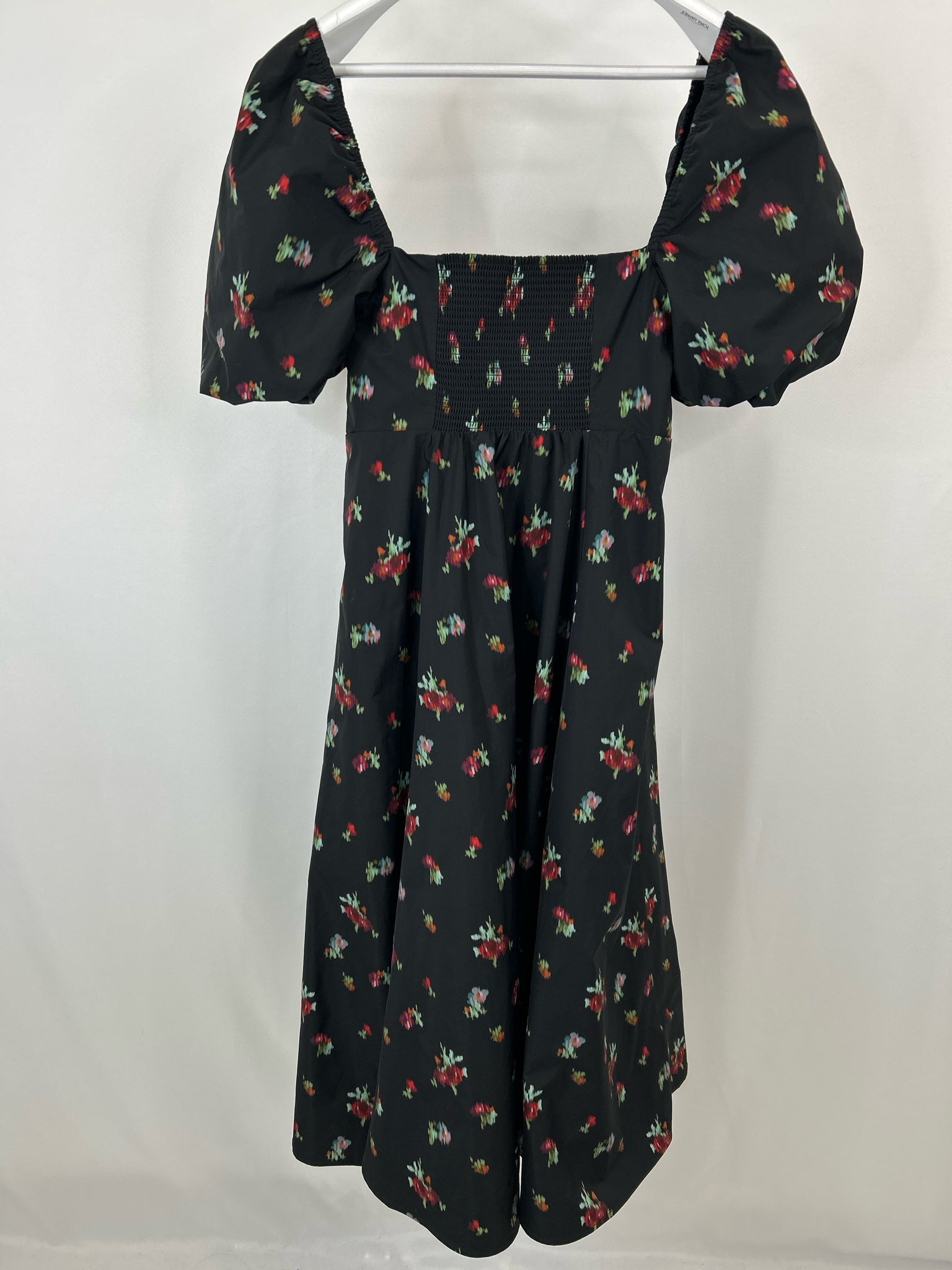 Hill House Size L Black Floral Women Dress