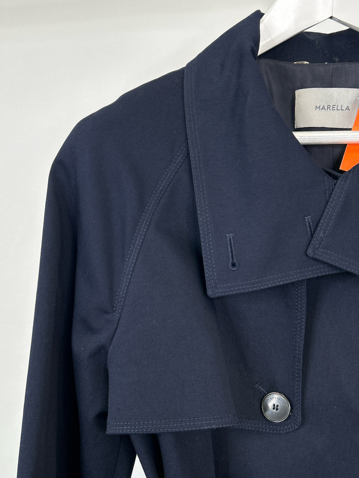 MARELLA Size 8 Navy Women Trench Coat