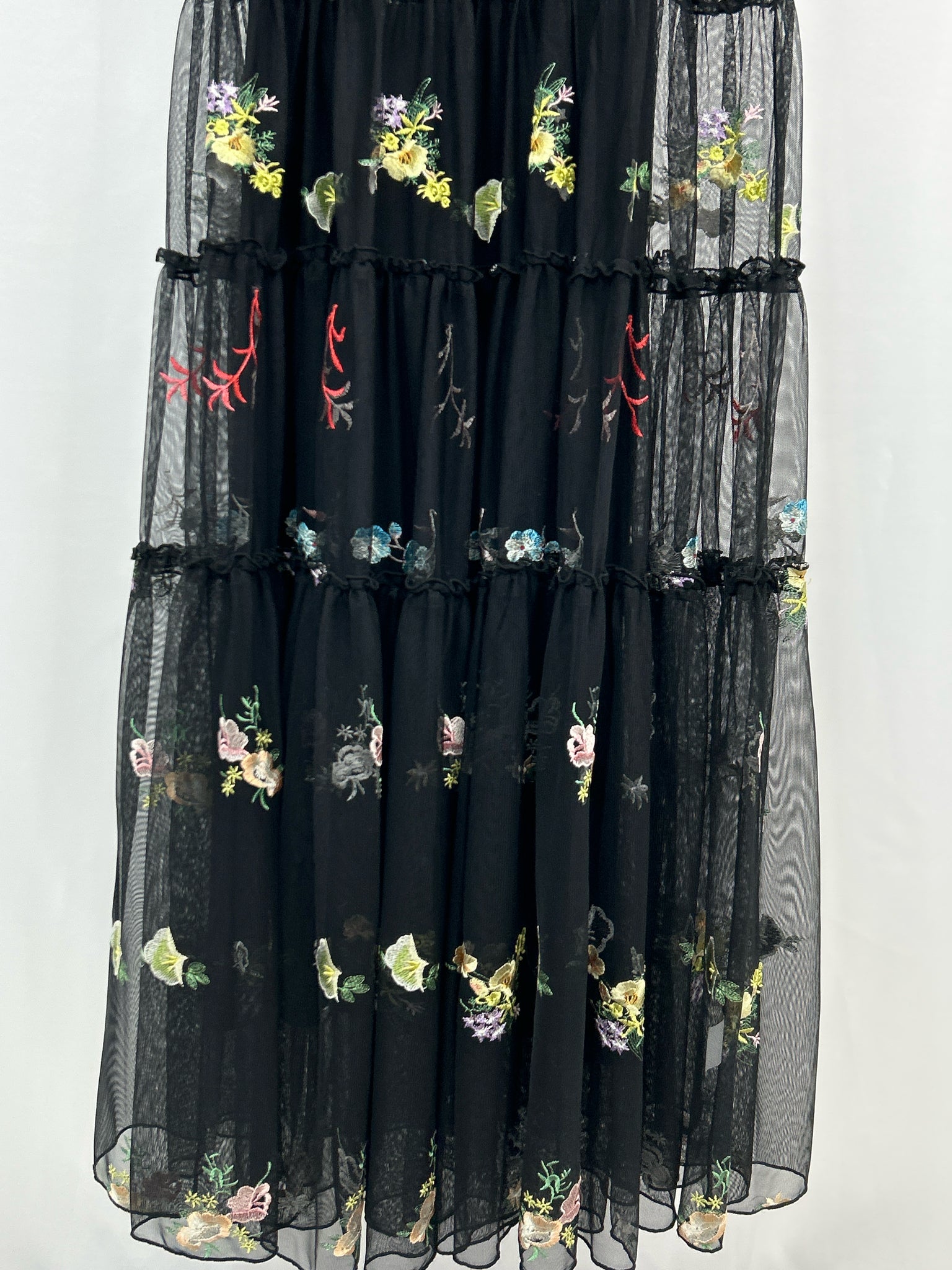 JOHNNY WAS Size XS Black Floral Women 2-Piece w/dress