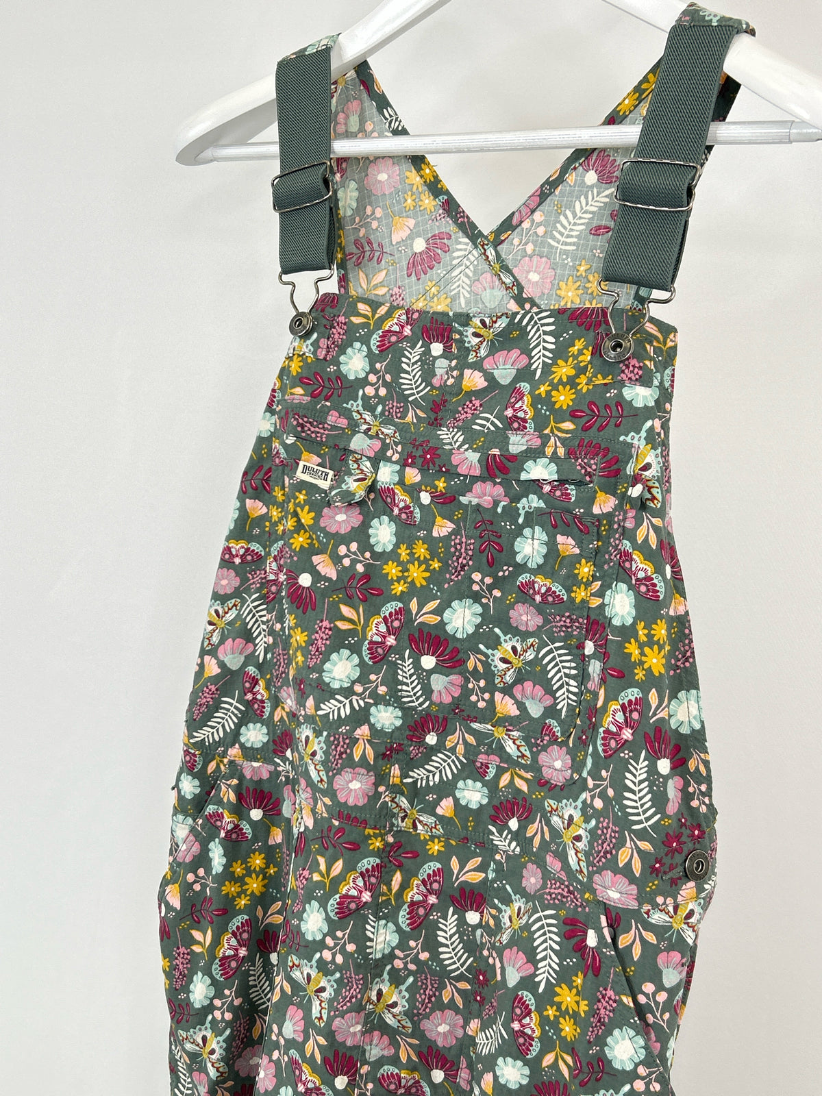 DULUTH TRADING COMPANY Size L Green Floral Women Overall