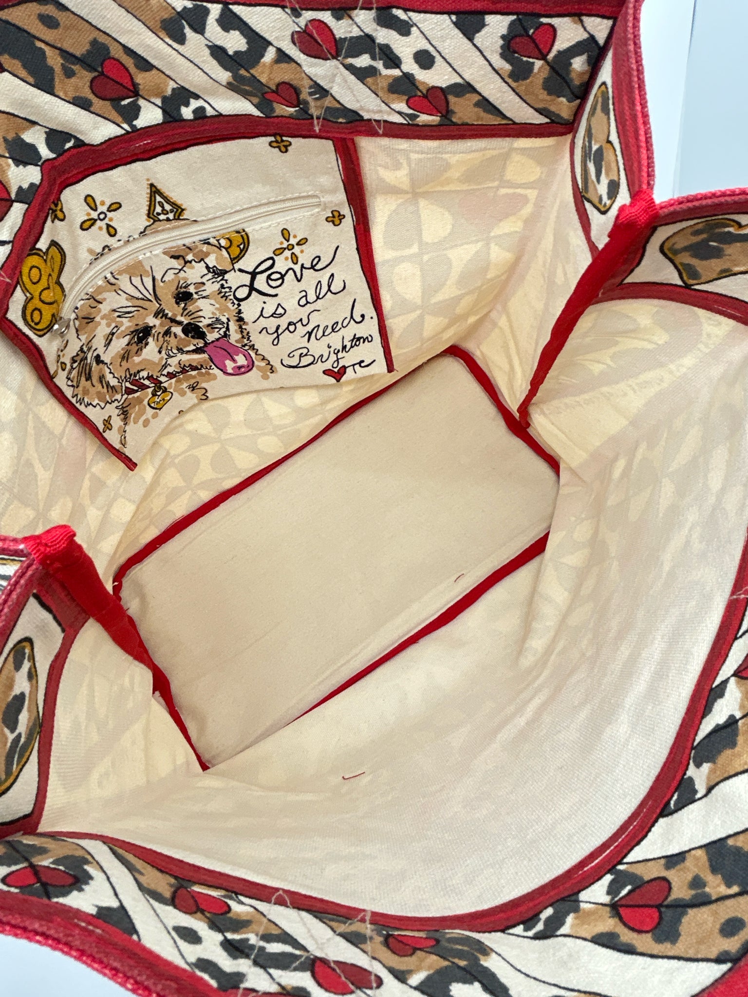 BRIGHTON Red Print Women Tote NWT