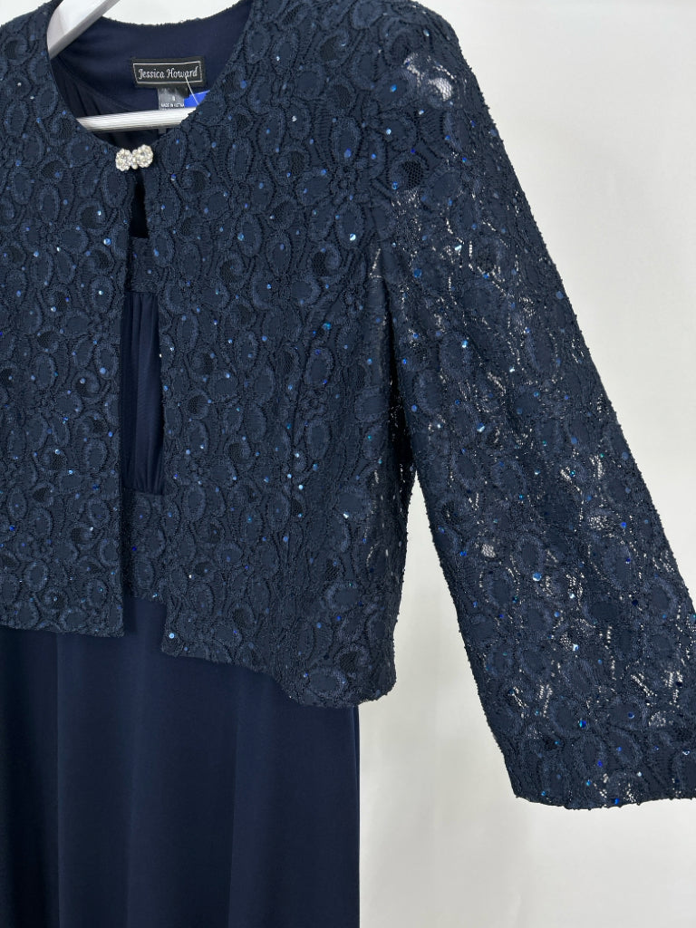 JESSICA HOWARD Size 8 Navy Women's 2-Piece w/dress