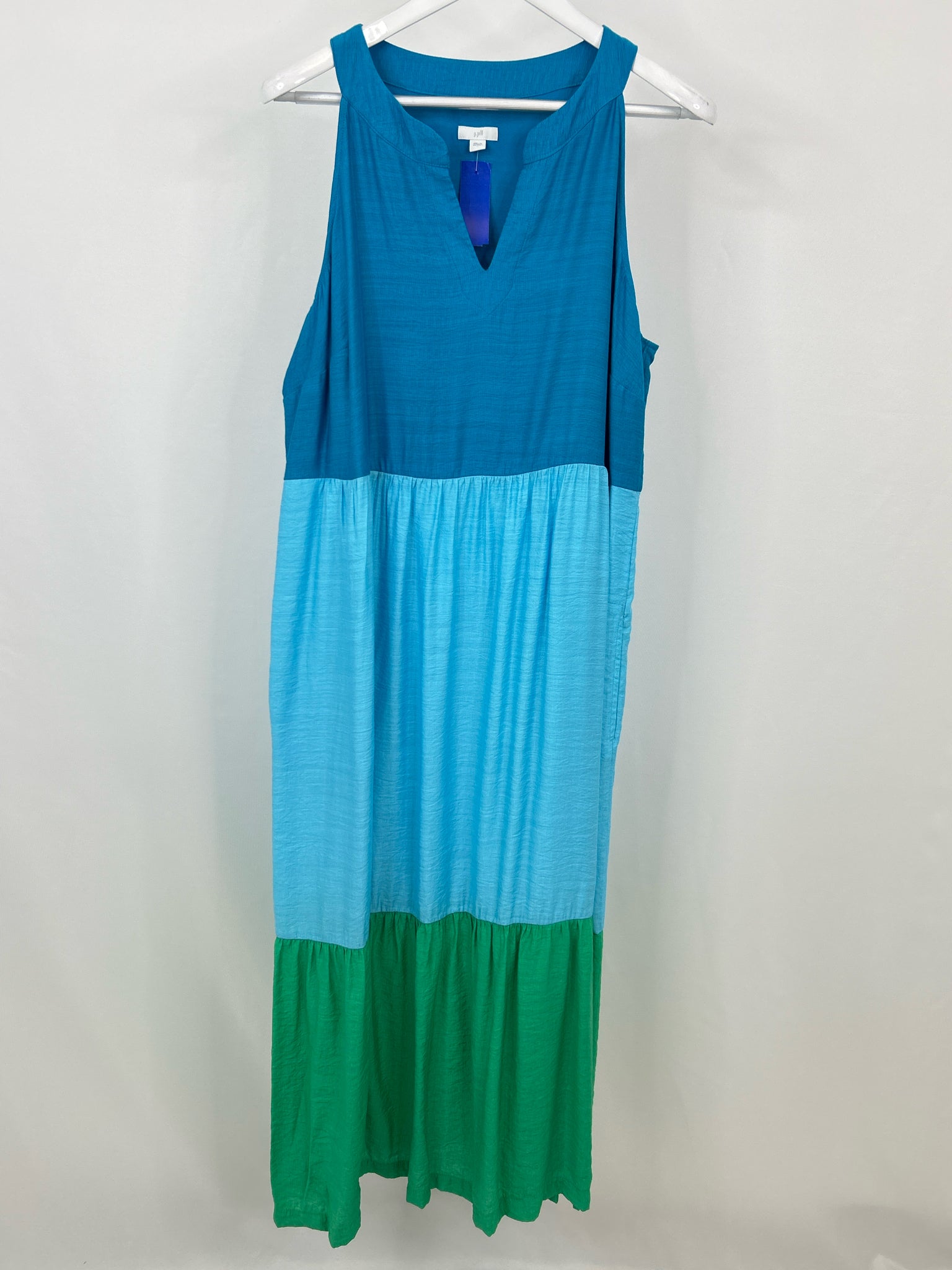 J. Jill Size L BLUE AND GREEN Women Dress