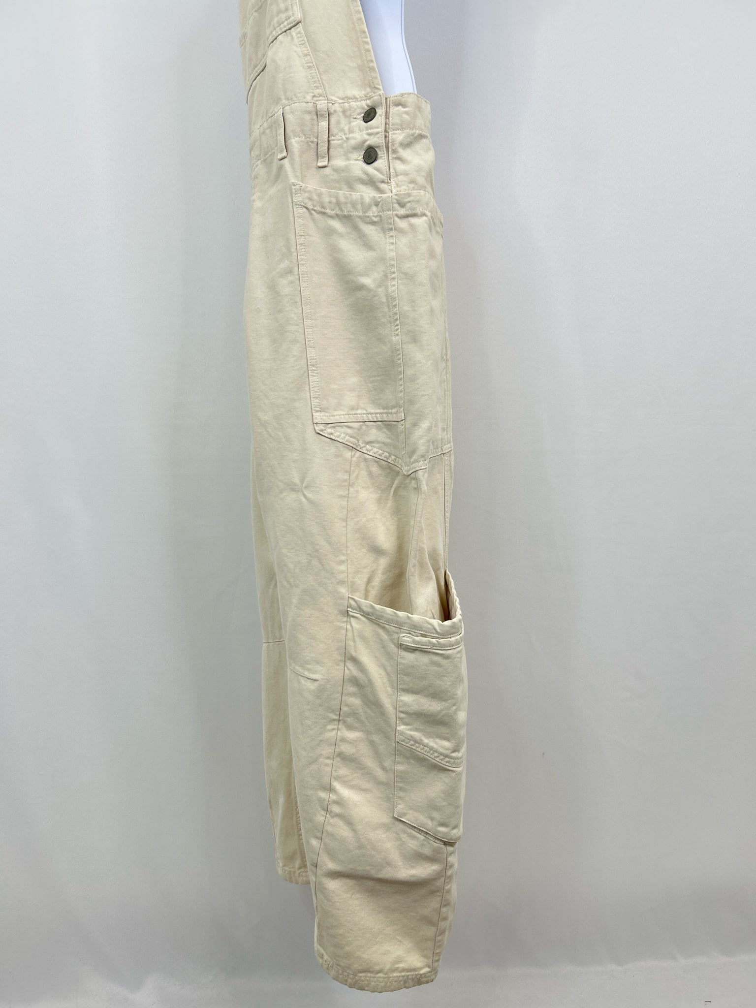 FREE PEOPLE Size L Cream Women Overall