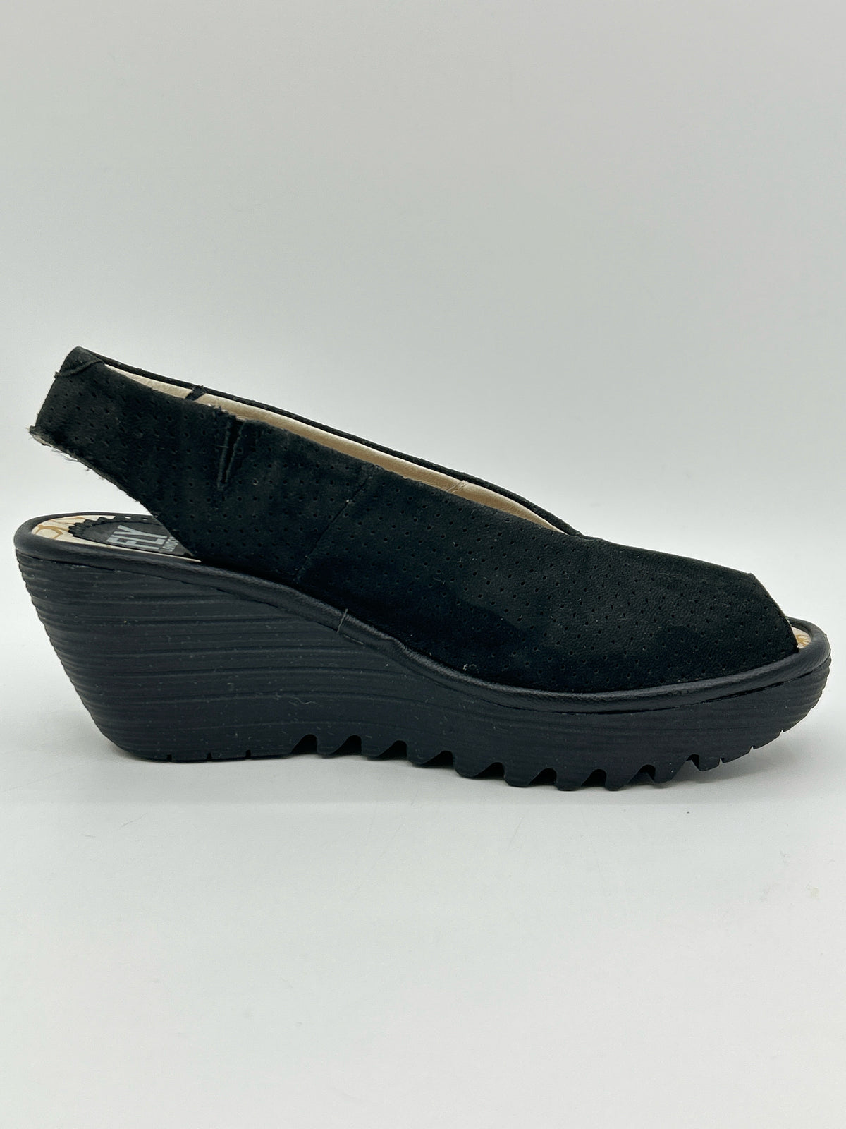FLY LONDON Size 36/6 Black Women Sandal