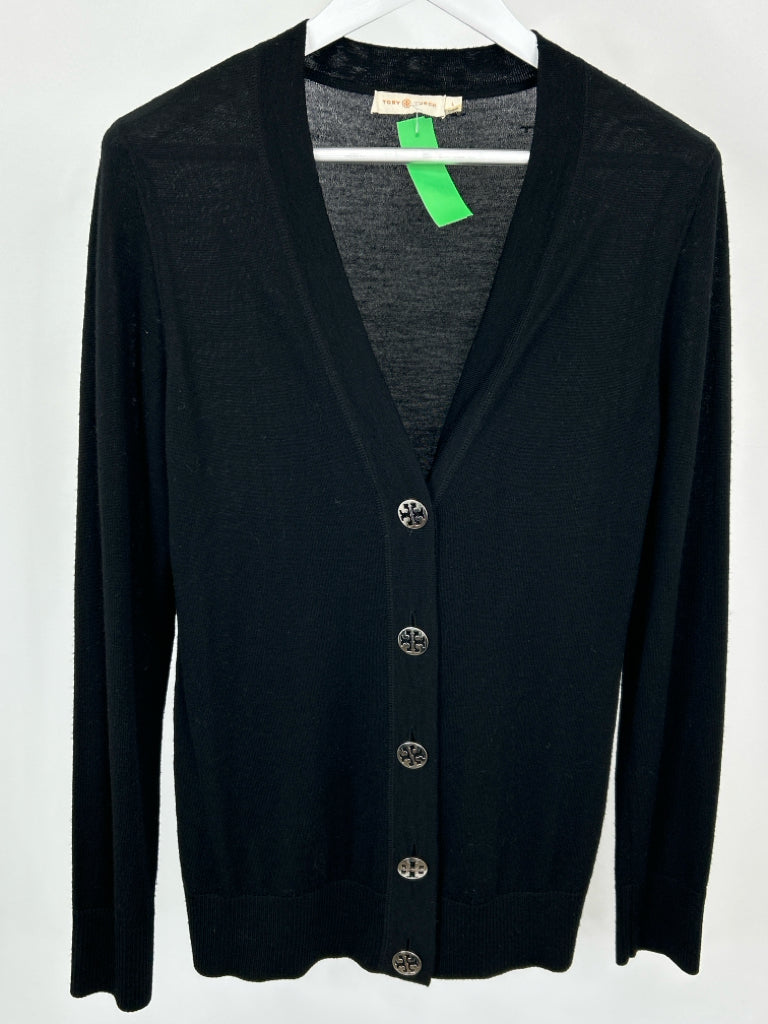 TORY BURCH Women Size L Black Cardigan