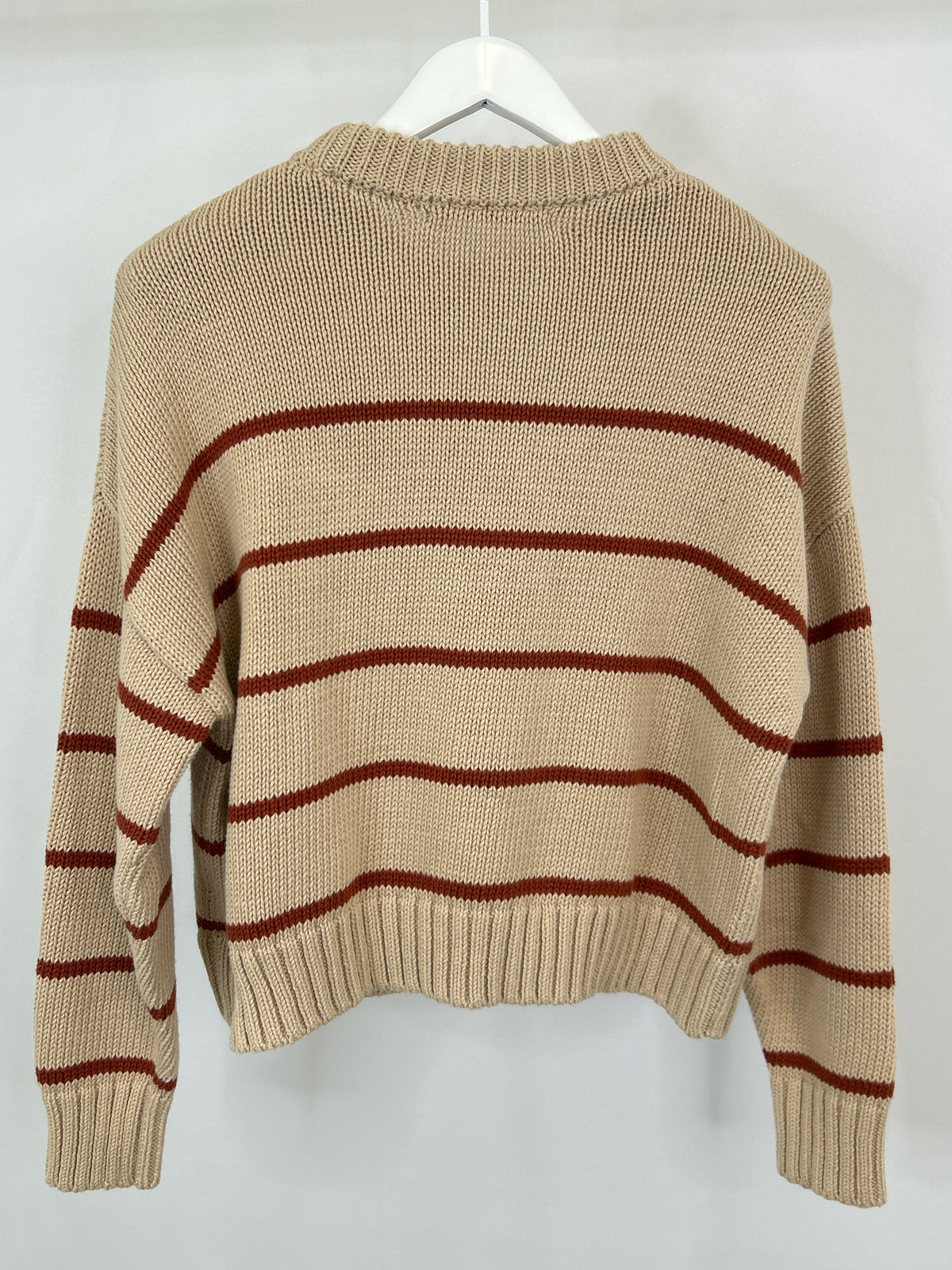 Jenni Kayne Size S Cream and Rust Women Sweater