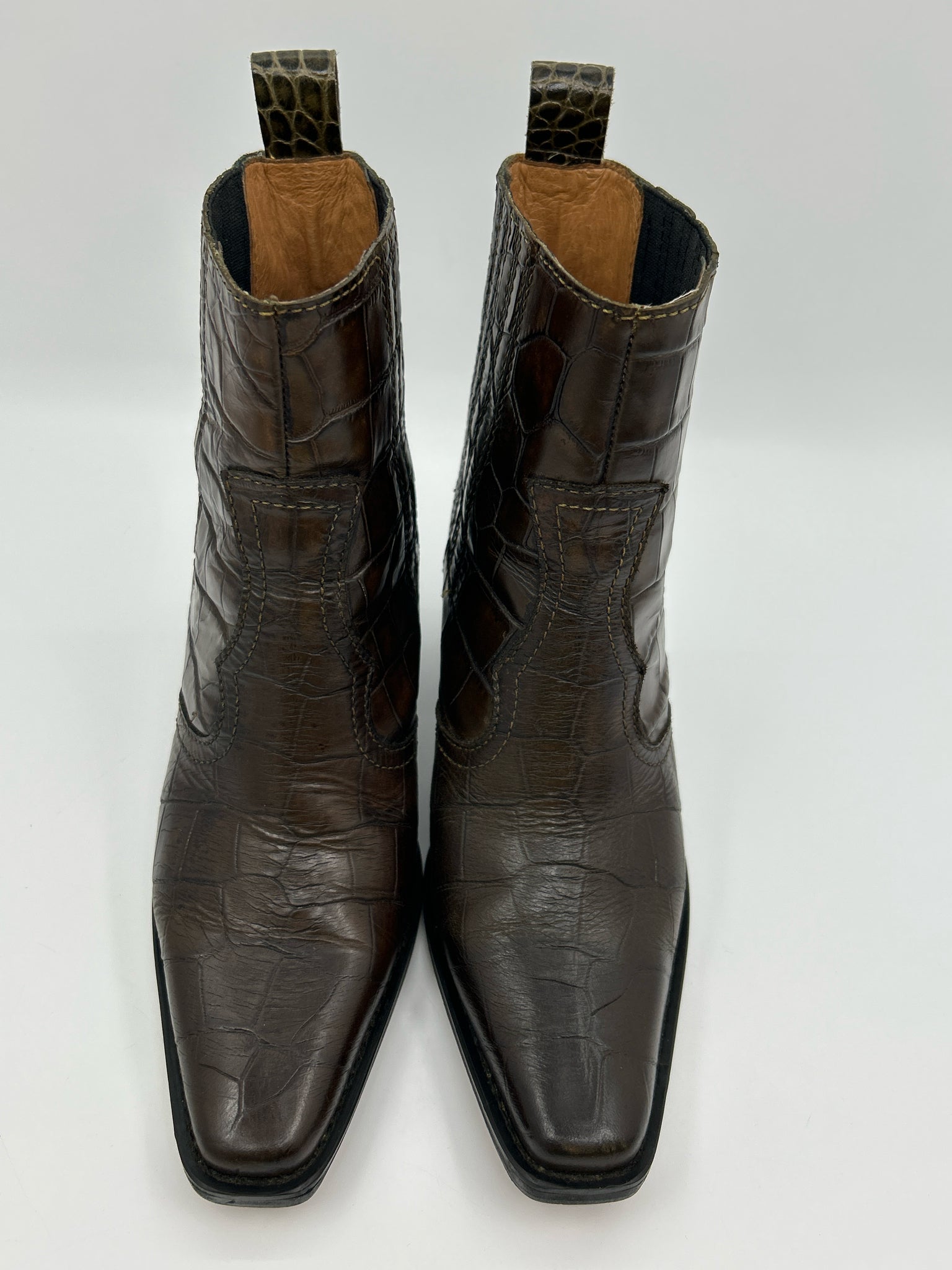 GANNI Size 38/8 Brown Women Booties