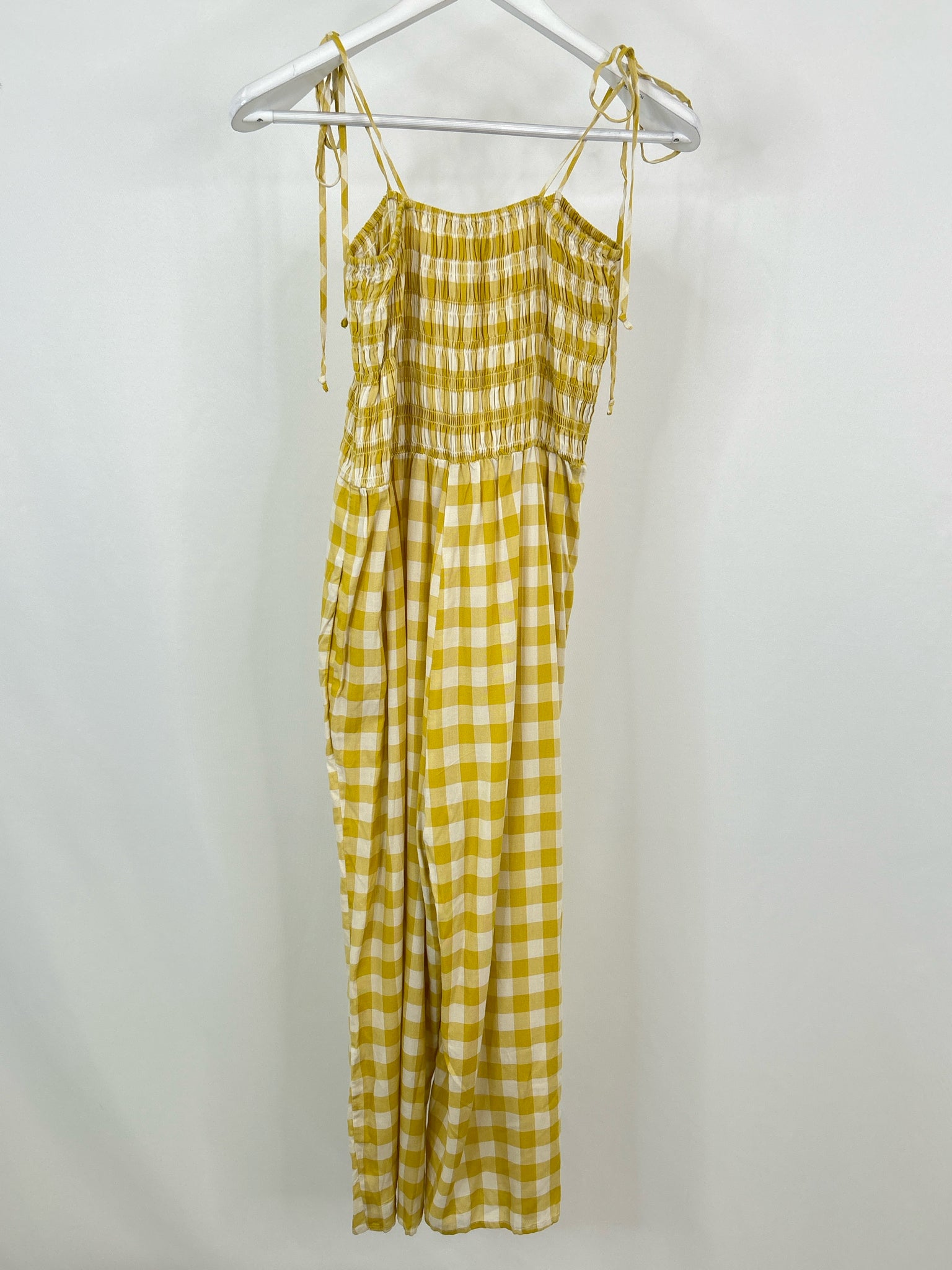 BCBGeneration NWT Size M Yellow Print Women Jumpsuit