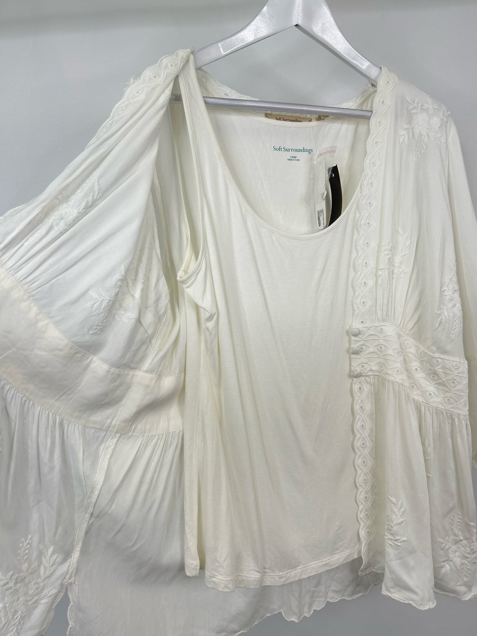 SOFT SURROUNDINGS Size L White Women 2-piece Set