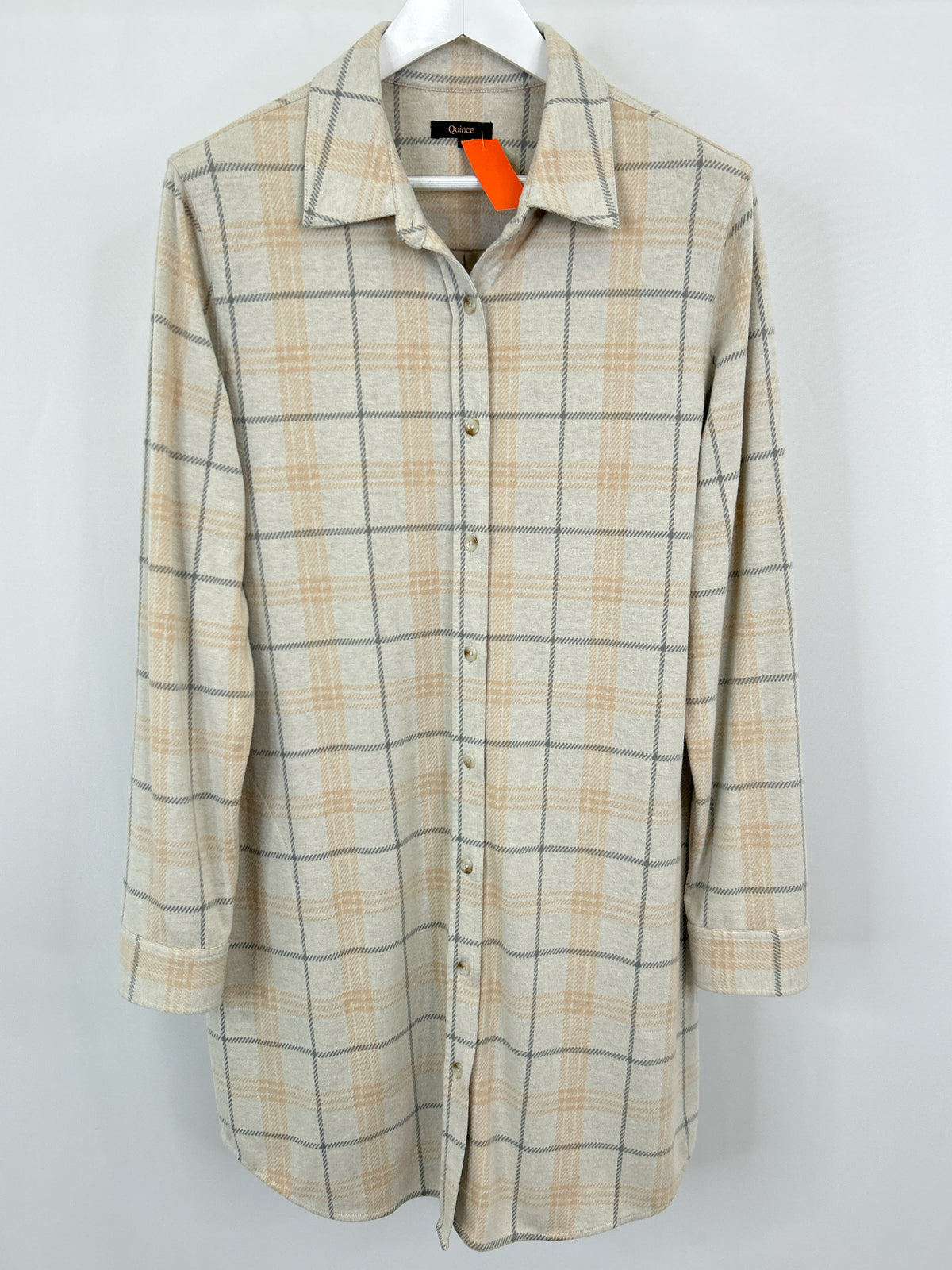 QUINCE Size XL Grey Checkered Women Dress