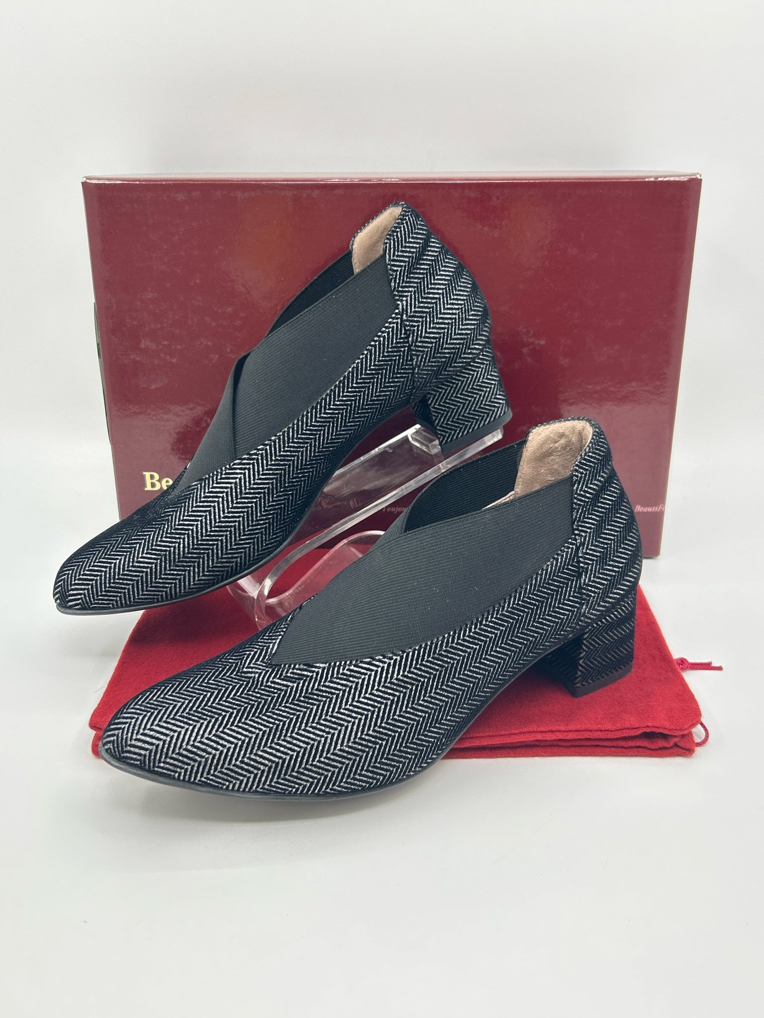BEAUTIFEEL Size 37 Silver & Black Women Booties