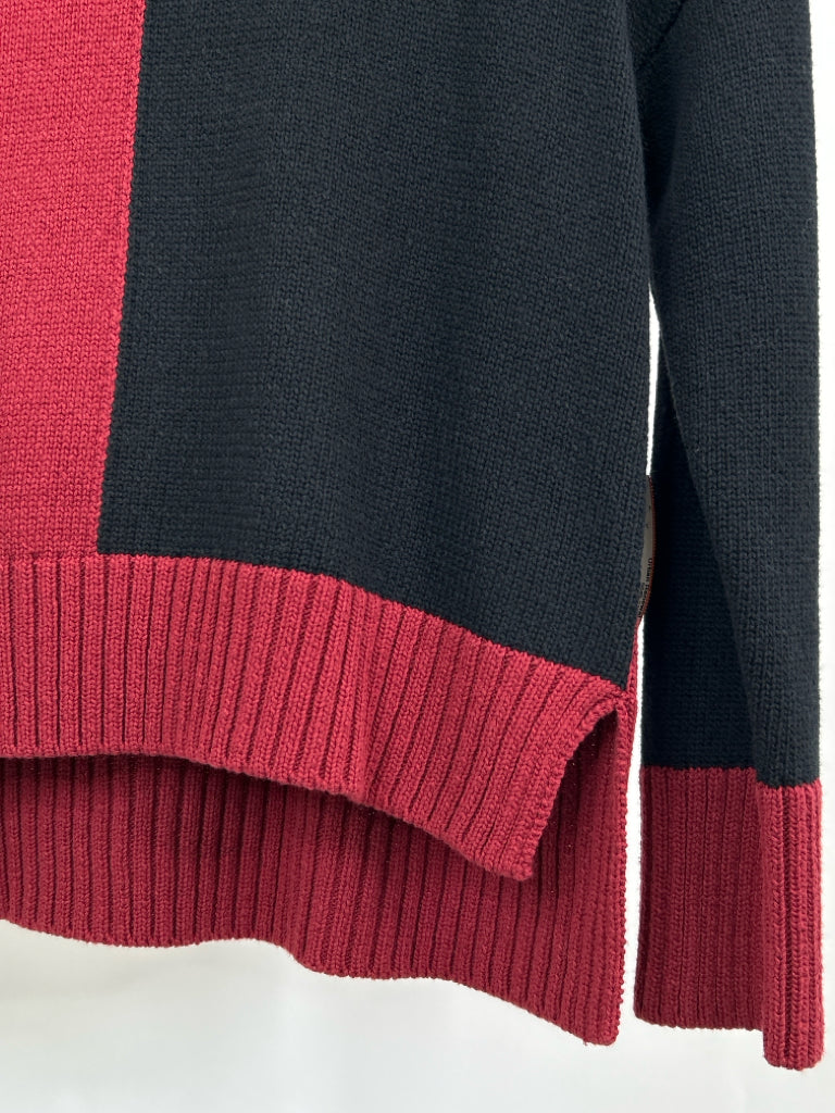 HABITAT Women Size S BLACK AND CRANBERRY Sweater