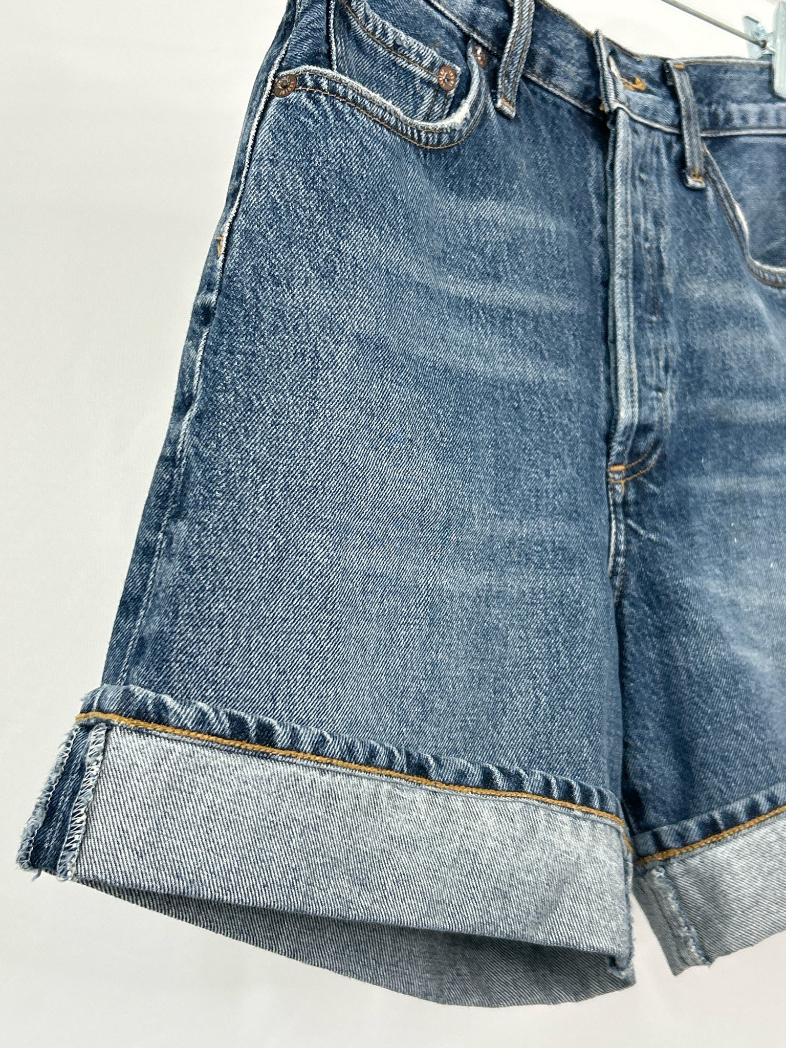 AGOLDE Size 25/0 BLUE DENIM Women Shorts