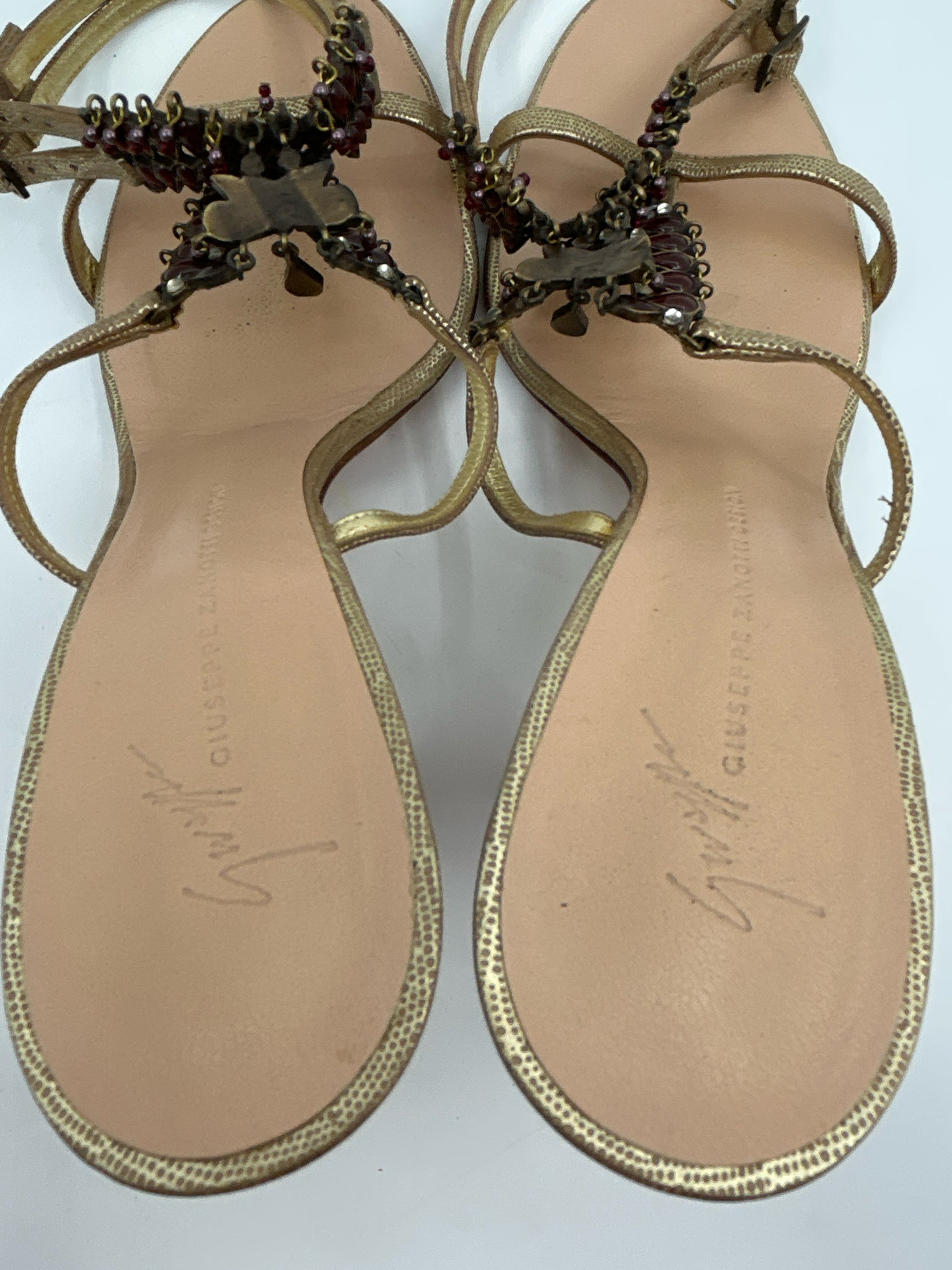 GIUSEPPE ZANOTTI Size 9.5B Gold Women Sandal