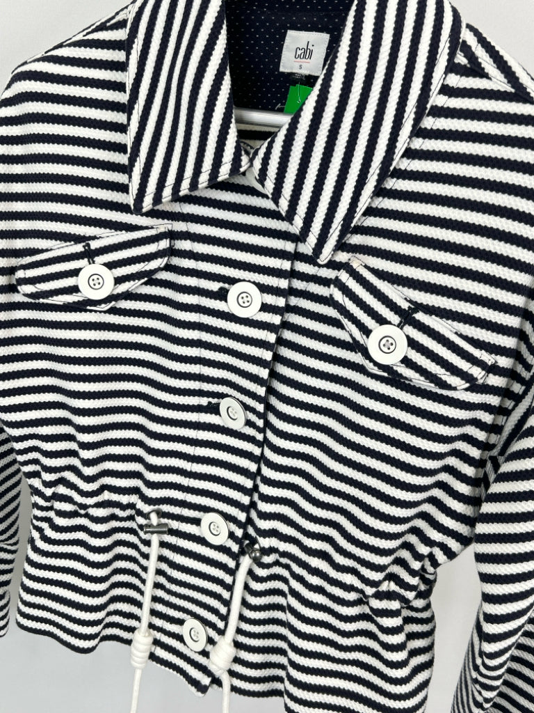 CABI Size S NAVY AND WHITE Jacket