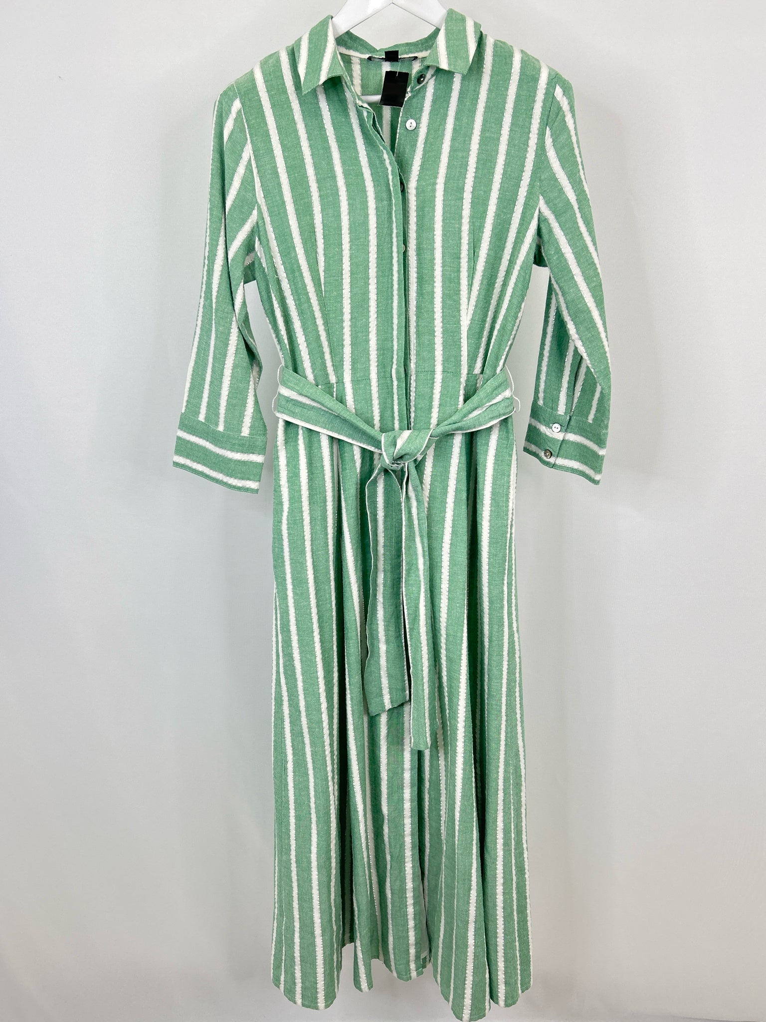 BOSTON PROPER Size M GREEN AND WHITE Women Dress