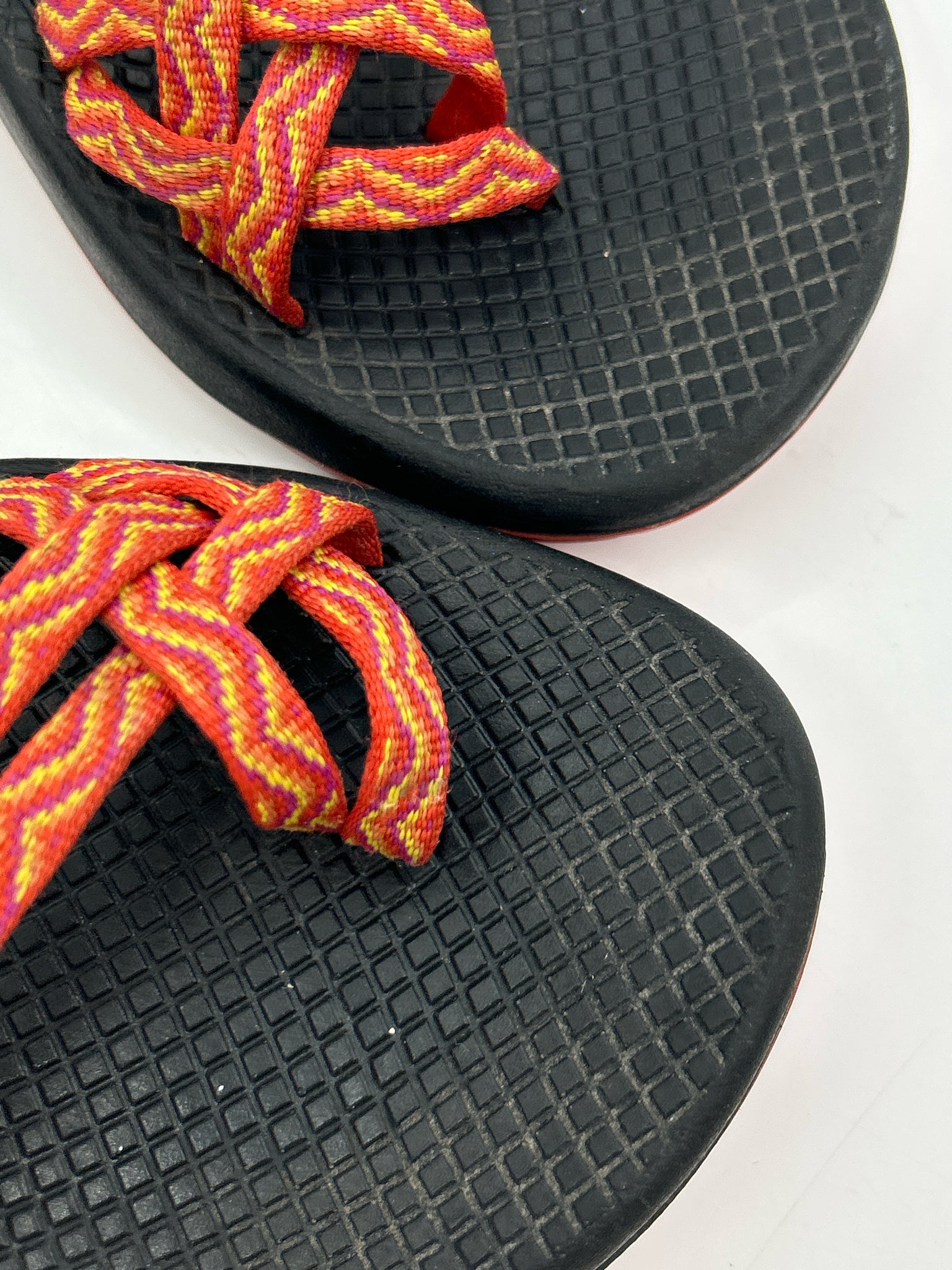 CHACO Size 8/8.5 ORANGE & BLACK Women Sandal
