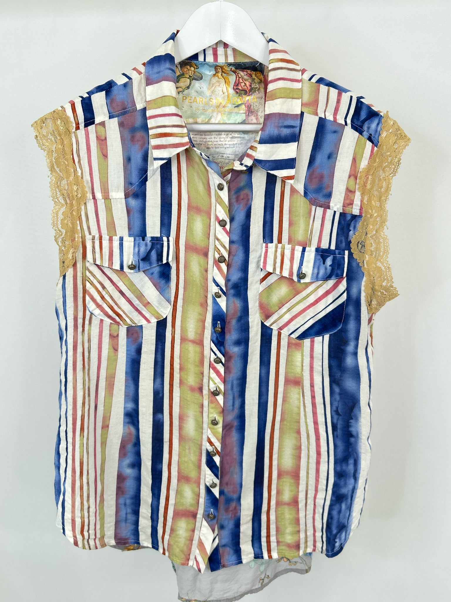 ARATTA Size M blue and white Women Shirt