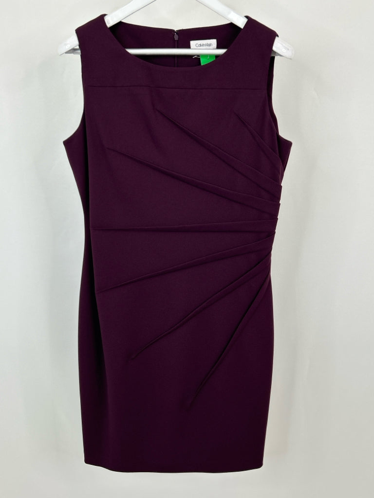 CALVIN KLEIN Size 14 Burgundy Dress